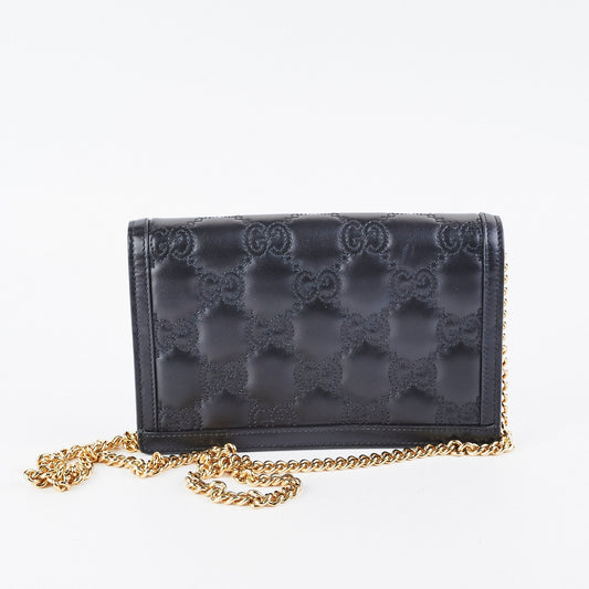 Gucci GG Matelasse Chain Wallet Black