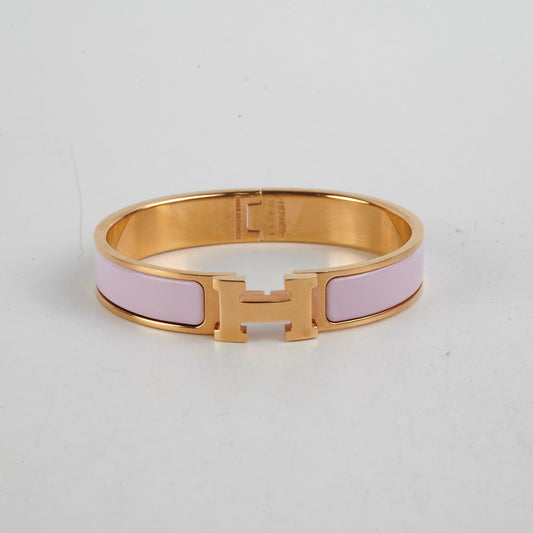 Hermes Clic H Bracelet GM Size - Rose Dragree