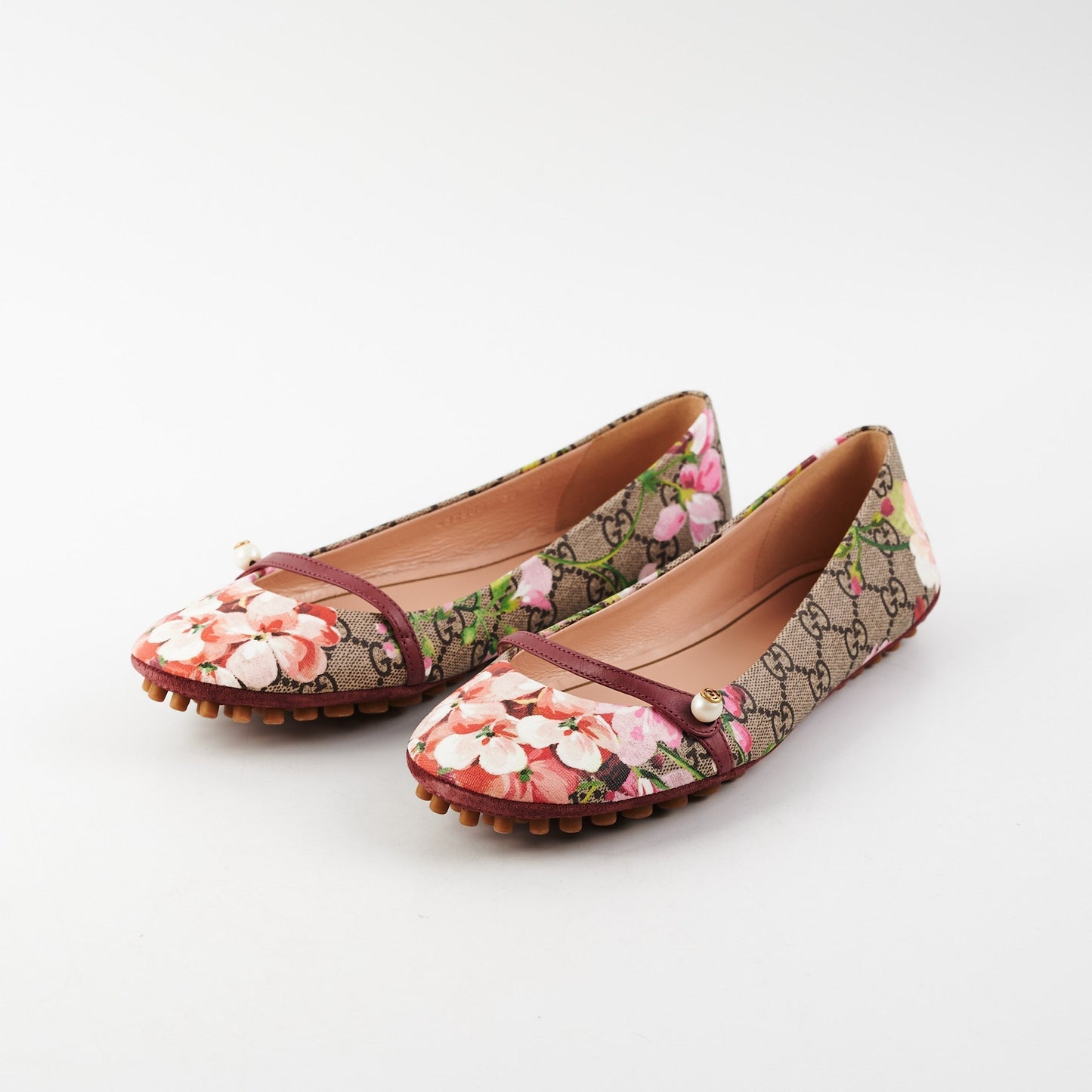 Gucci GG Supreme Blooms Ballet Flat (Size 38)
