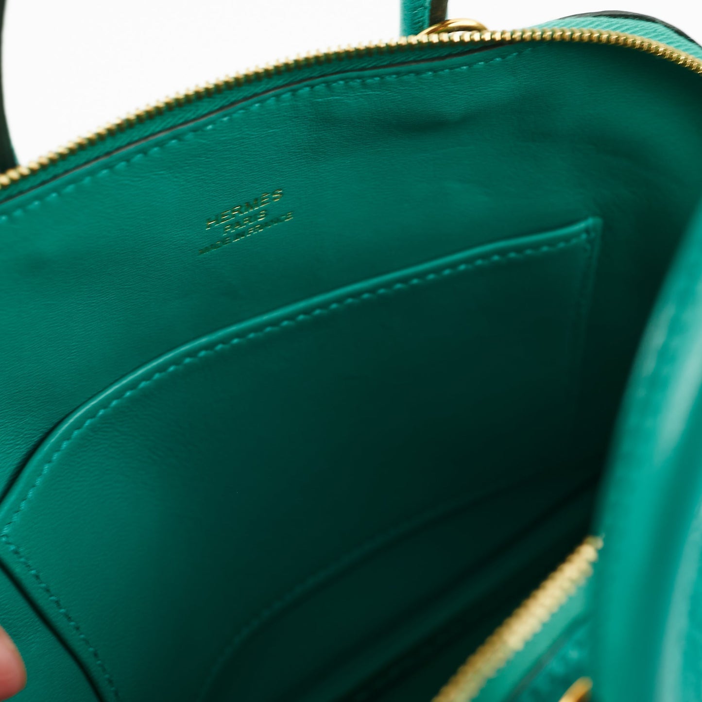 Hermes Mini Bolide Vert Verone D Stamp