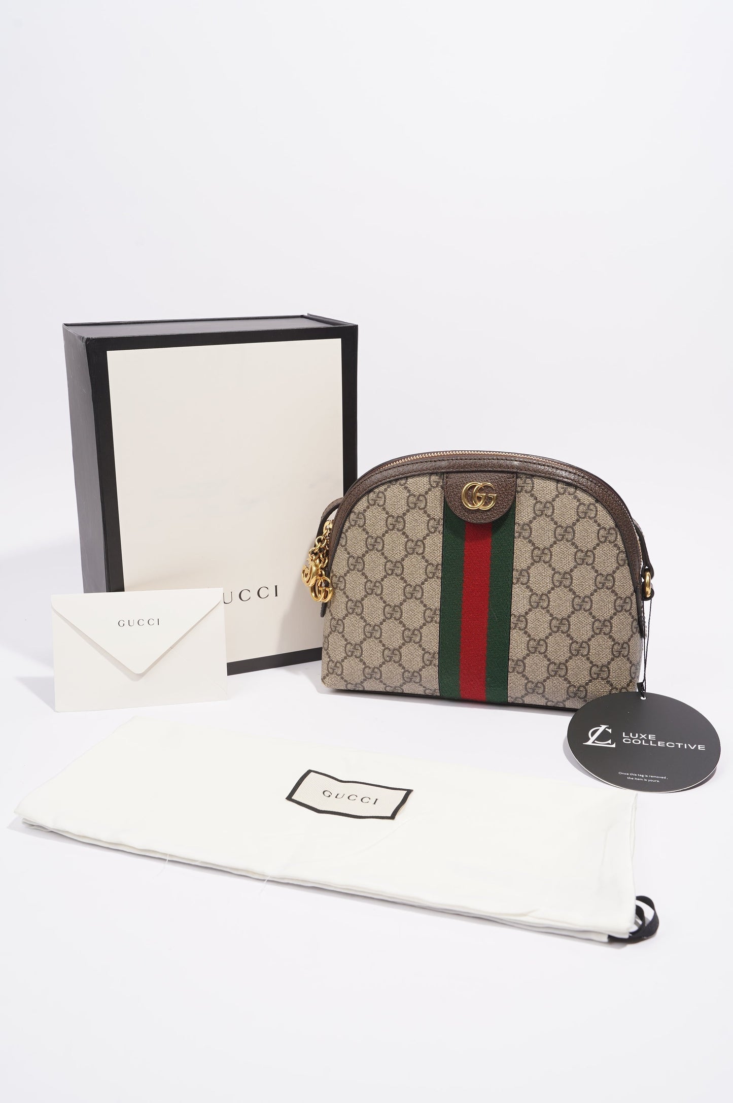 Gucci Ophidia Dome Bag Supreme / Brown Coated Canvas Small