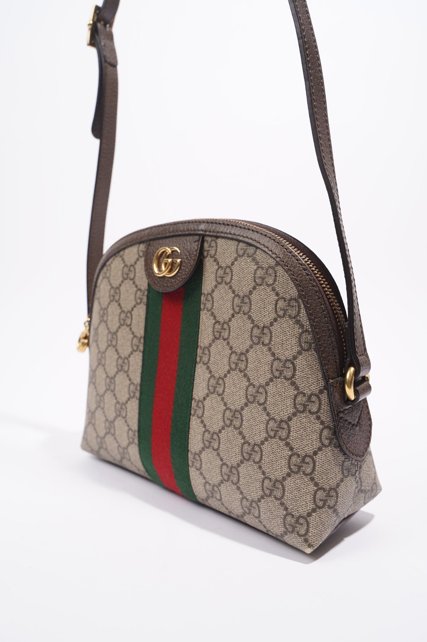 Gucci Ophidia Dome Bag Supreme / Brown Coated Canvas Small