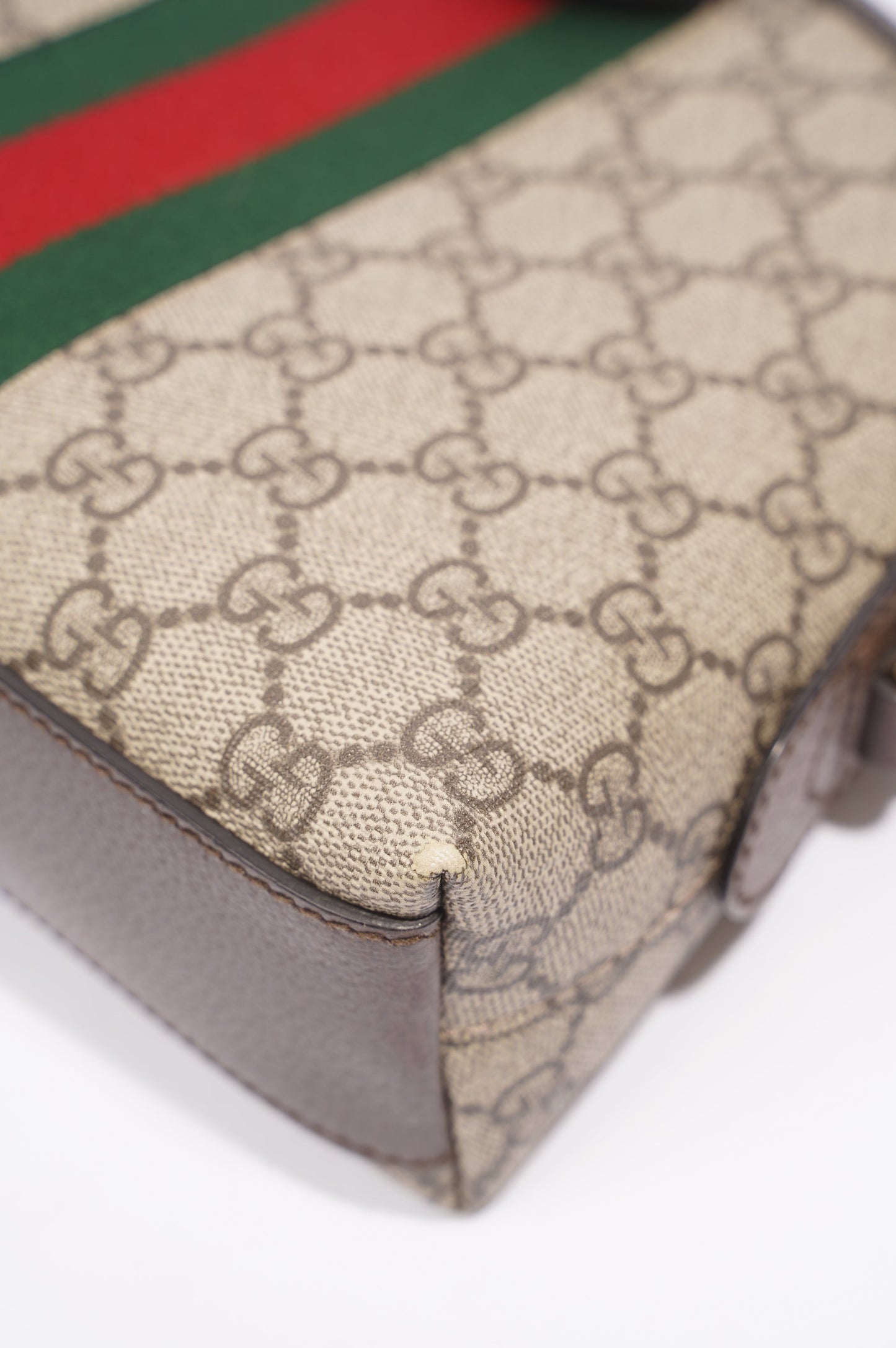 Gucci Ophidia Dome Bag Supreme / Brown Coated Canvas Small