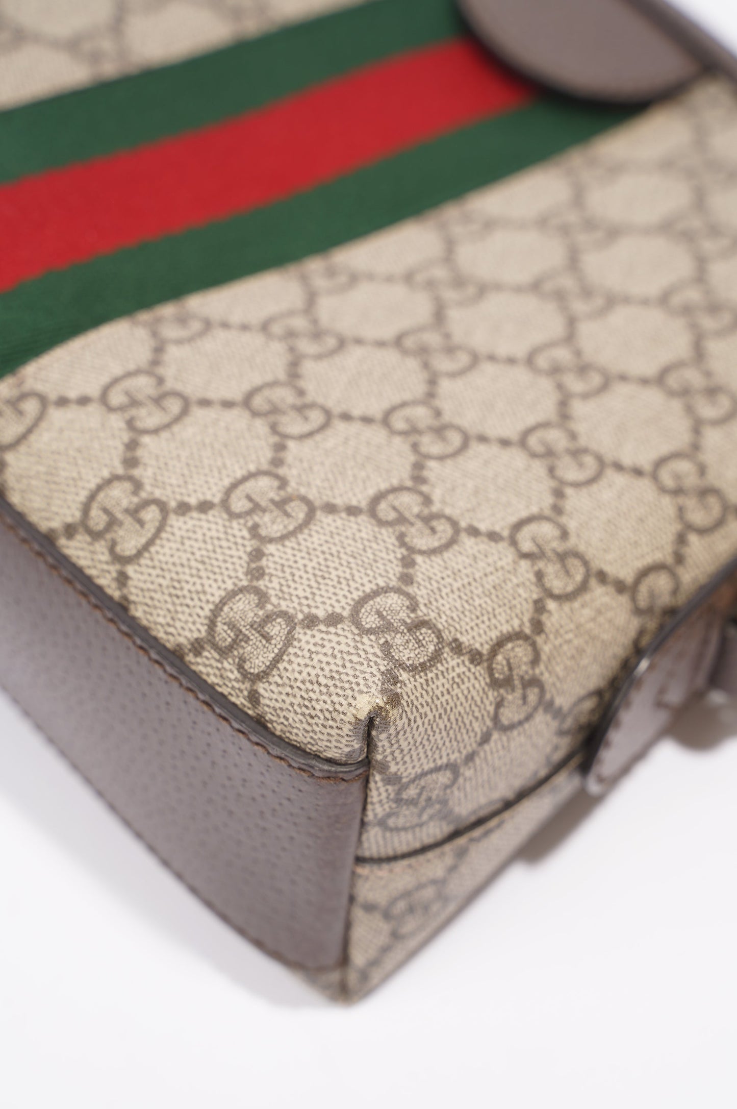 Gucci Ophidia Dome Bag Supreme / Brown Coated Canvas Small