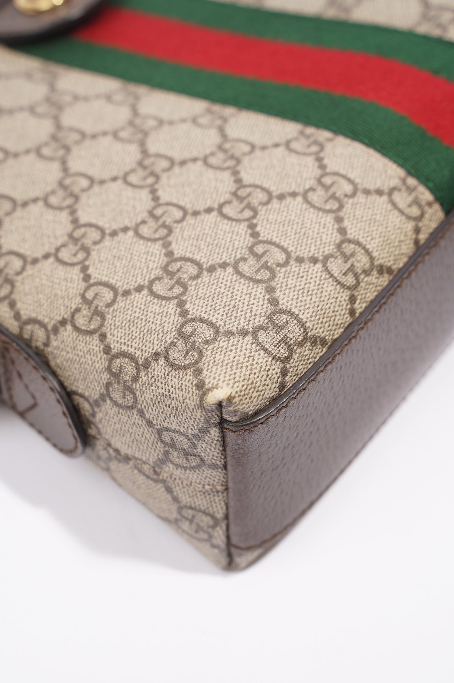 Gucci Ophidia Dome Bag Supreme / Brown Coated Canvas Small