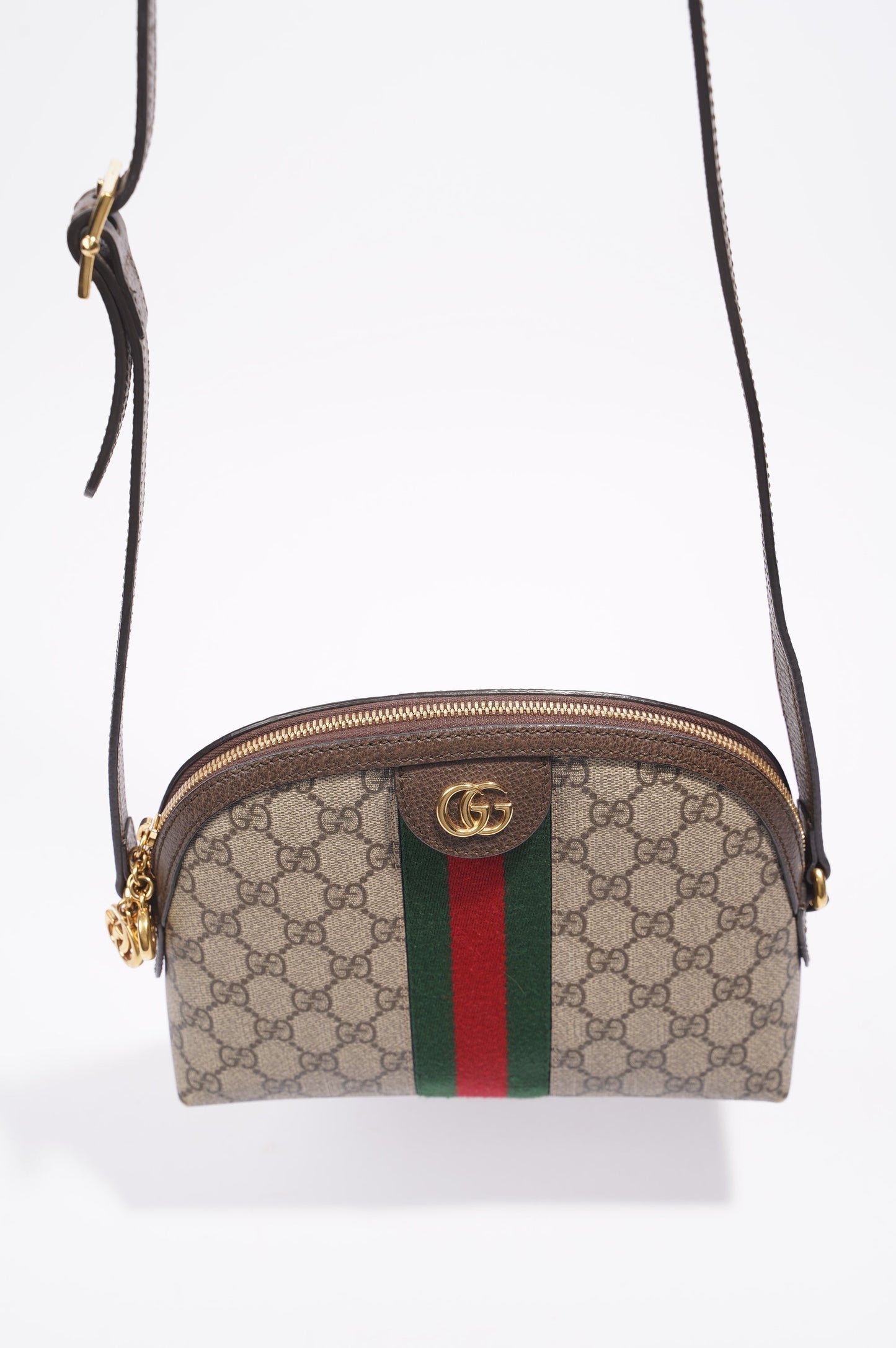 Gucci Ophidia Dome Bag Supreme / Brown Coated Canvas Small