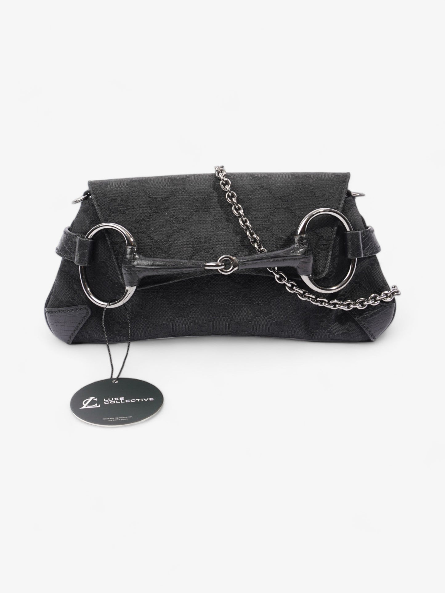 Gucci Horsebit Chain Clutch Black GG Supreme Canvas