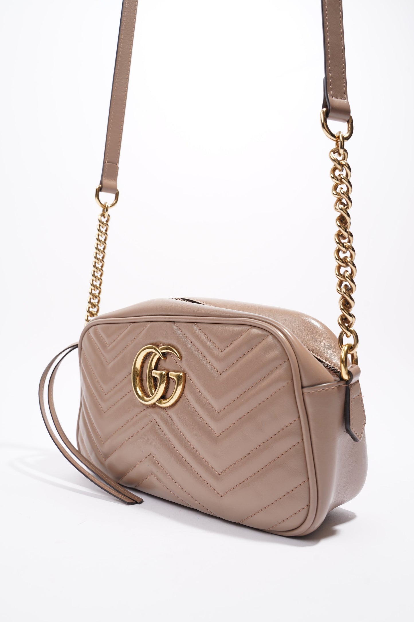 Gucci Marmont Zip Dusty Pink Matelasse Leather Small