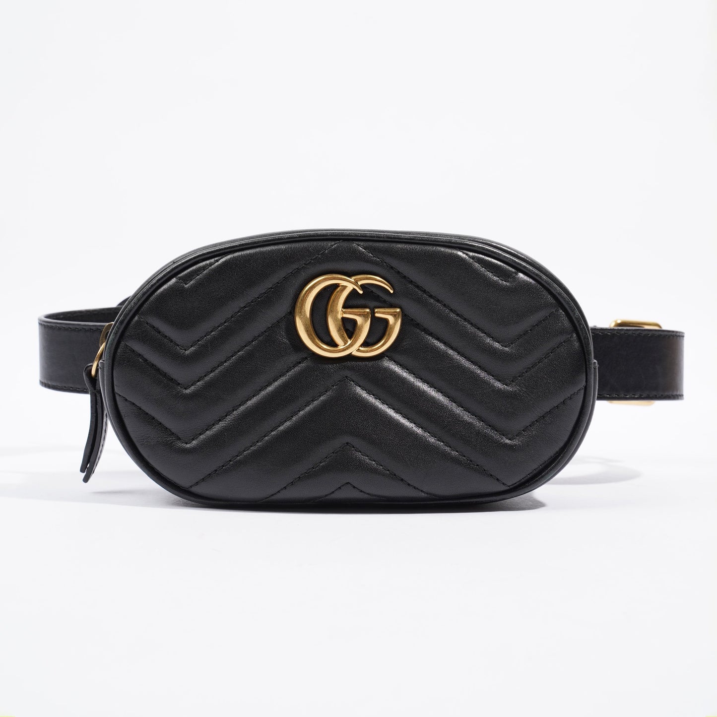 Gucci Marmont Belt Bag Black Matelasse Leather 75cm 30"