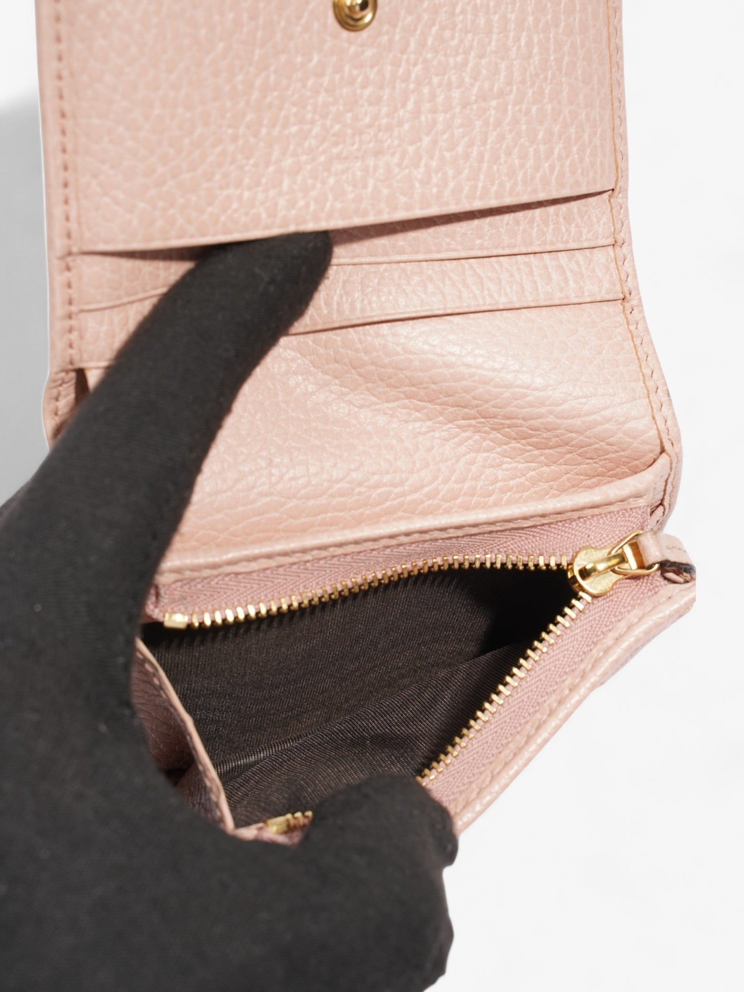 Gucci GG Marmont Compact Wallet Light Pink Leather