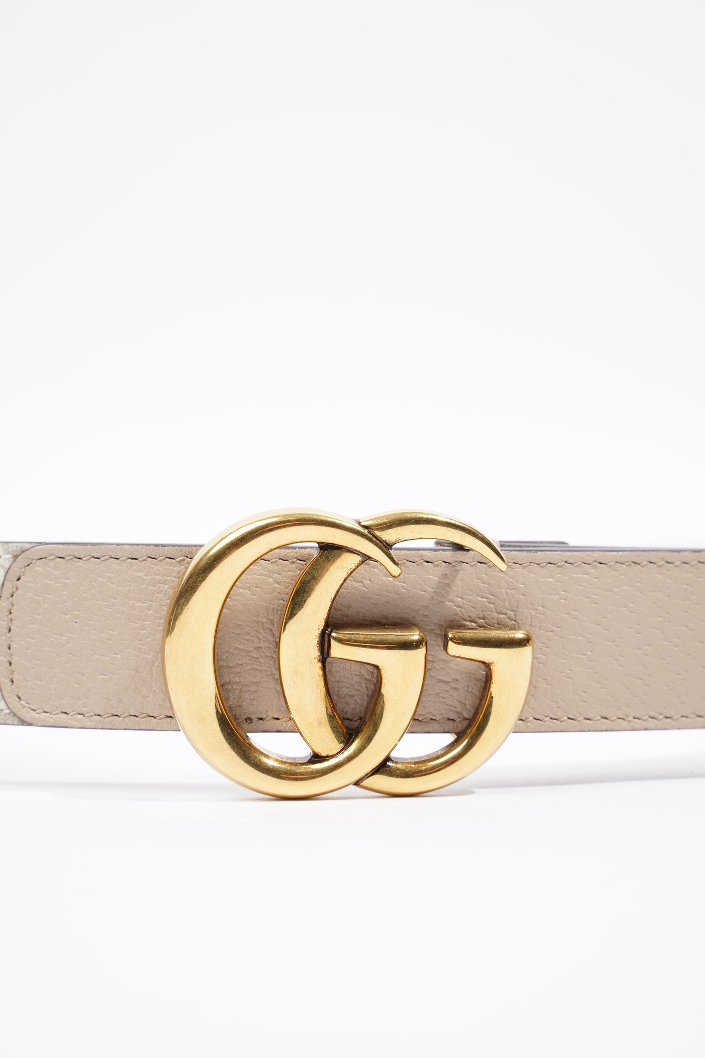 Gucci GG Marmont Belt Beige / White Leather 85cm 34'