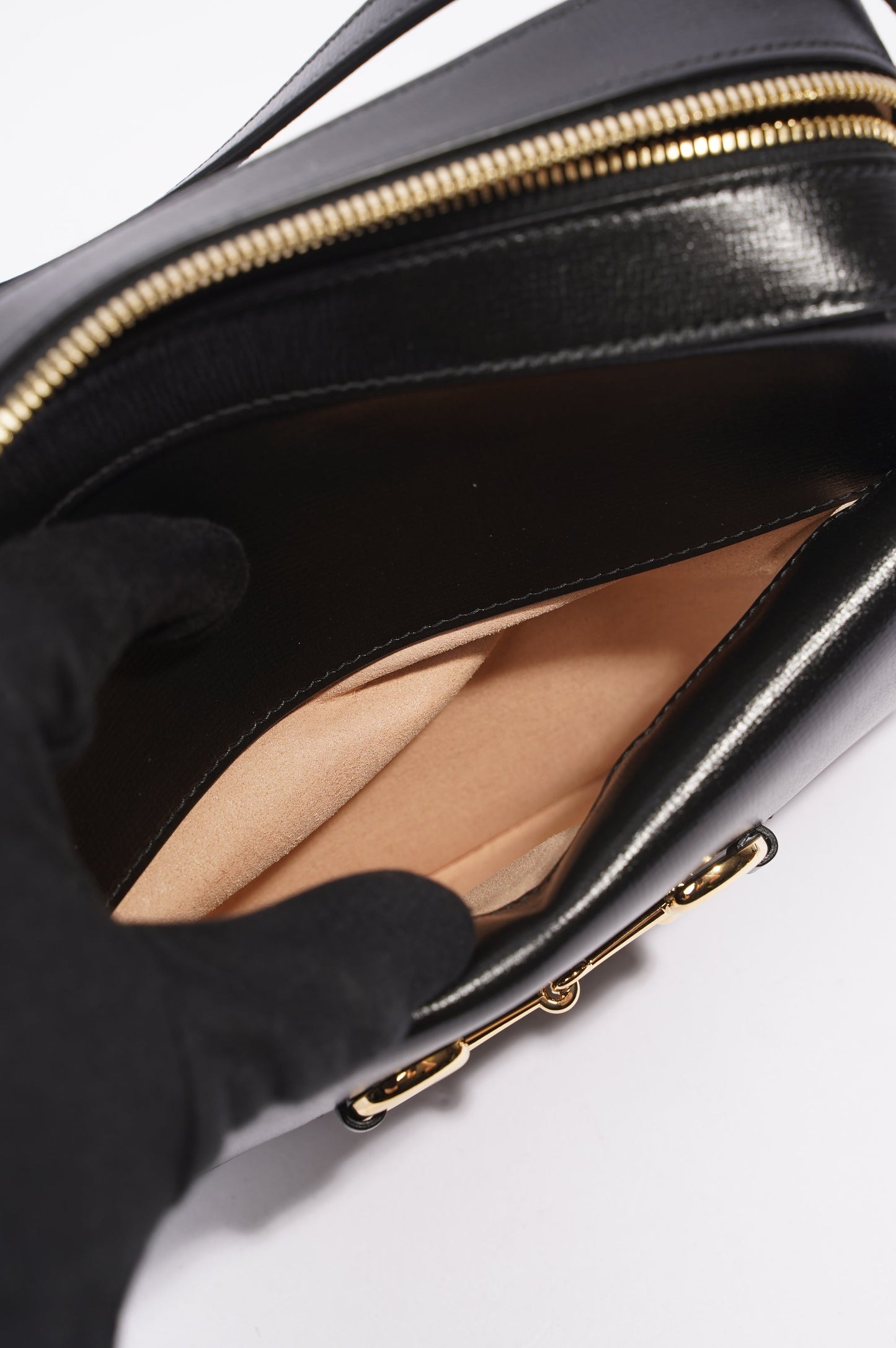 Gucci Horsebit 1955 Small Shoulder Bag Black Black Leather Small