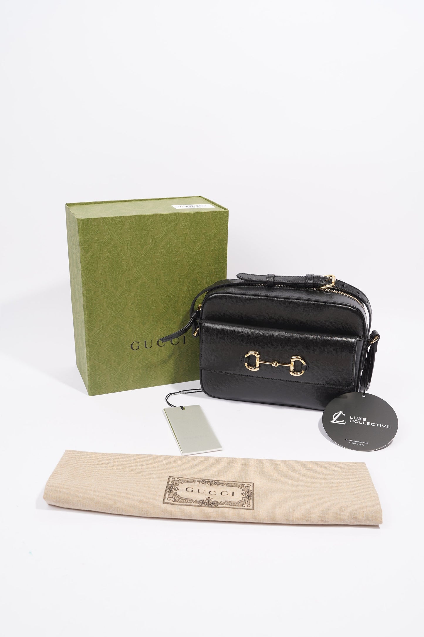 Gucci Horsebit 1955 Small Shoulder Bag Black Black Leather Small