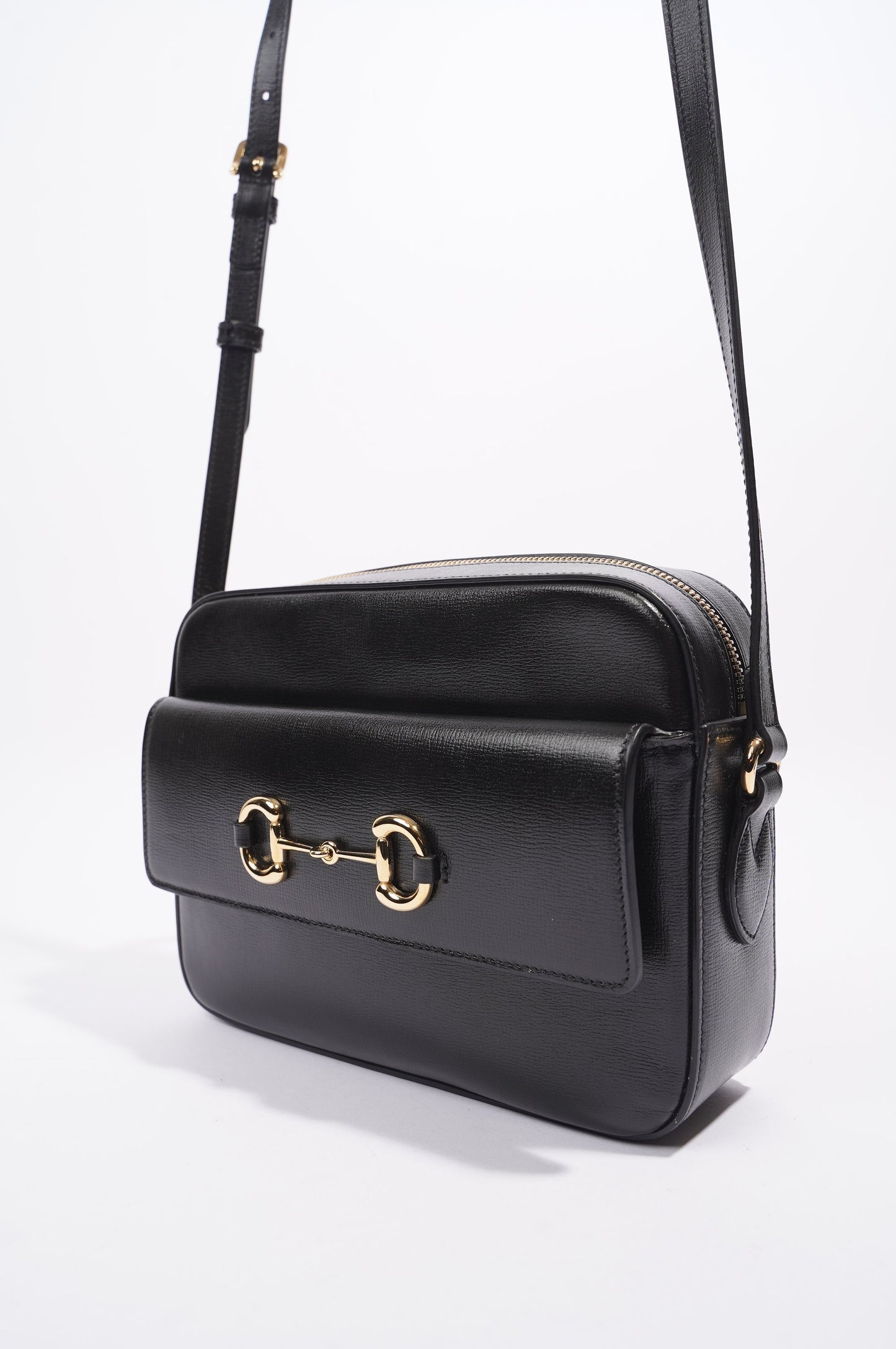 Gucci Horsebit 1955 Small Shoulder Bag Black Black Leather Small