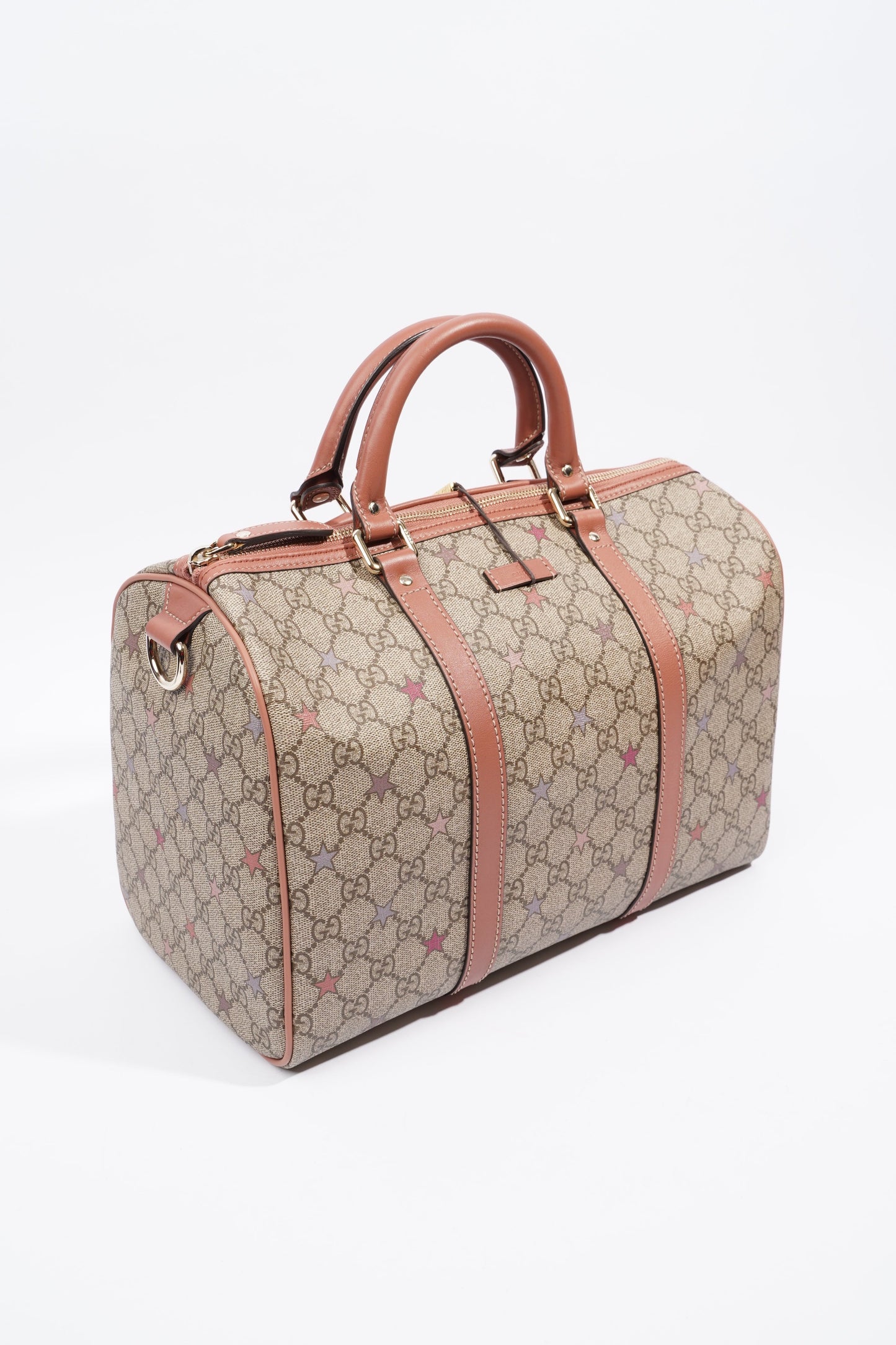 Gucci GG Supreme Stars Joy Boston Beige / Dusty Pink Coated Canvas Medium