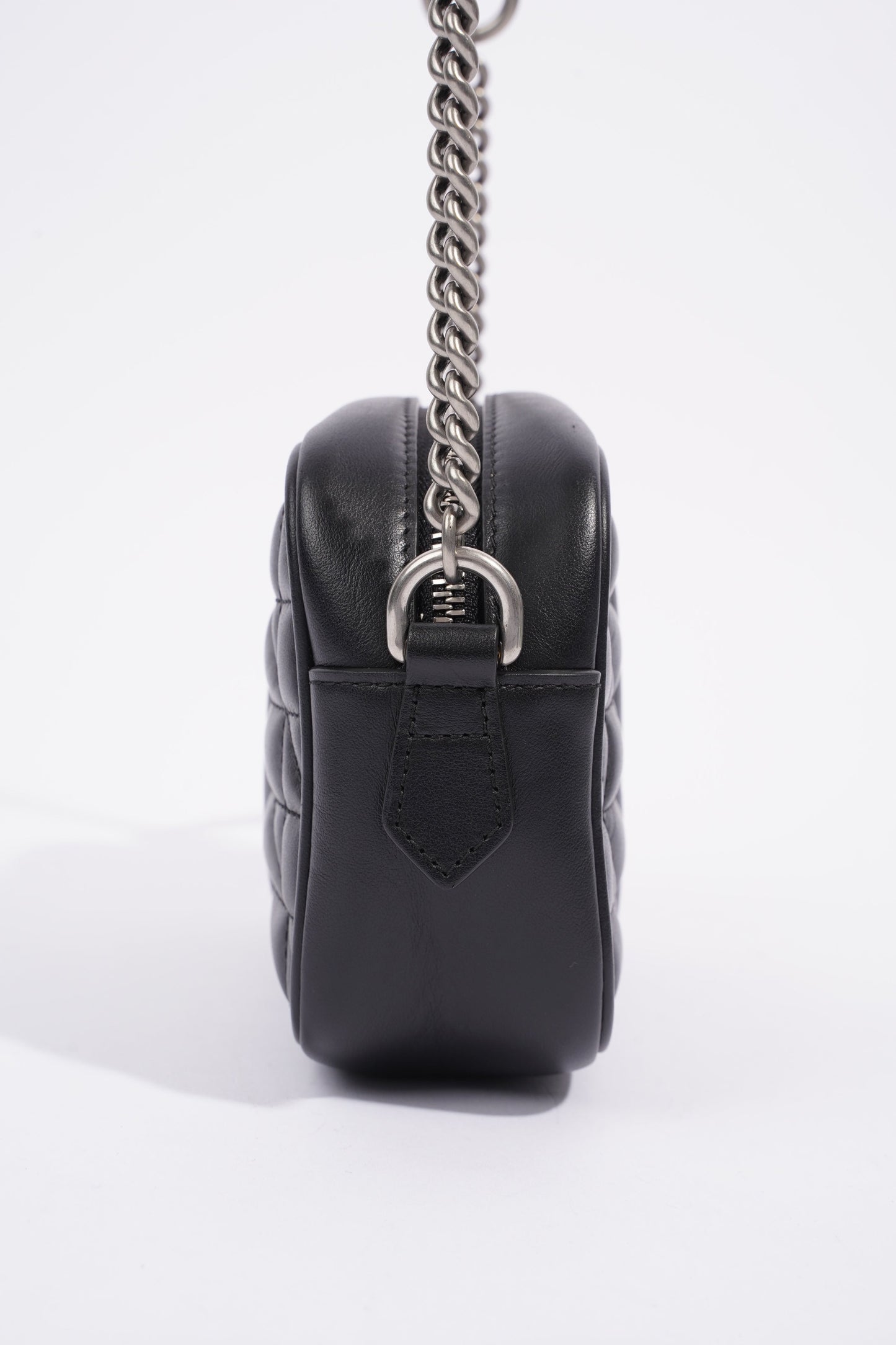 Gucci Marmont Zip Black Matelasse Leather Mini