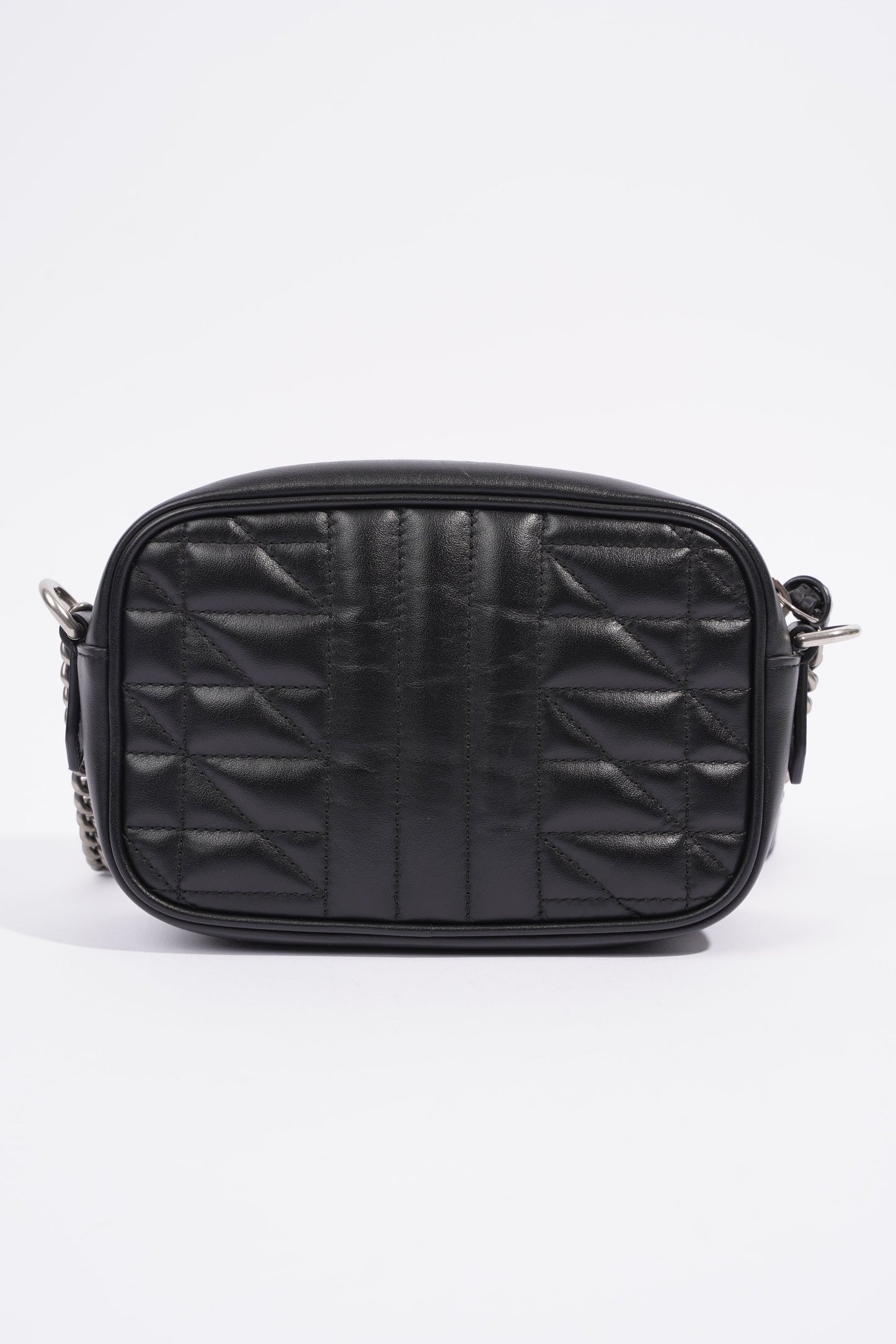 Gucci Marmont Zip Black Matelasse Leather Mini