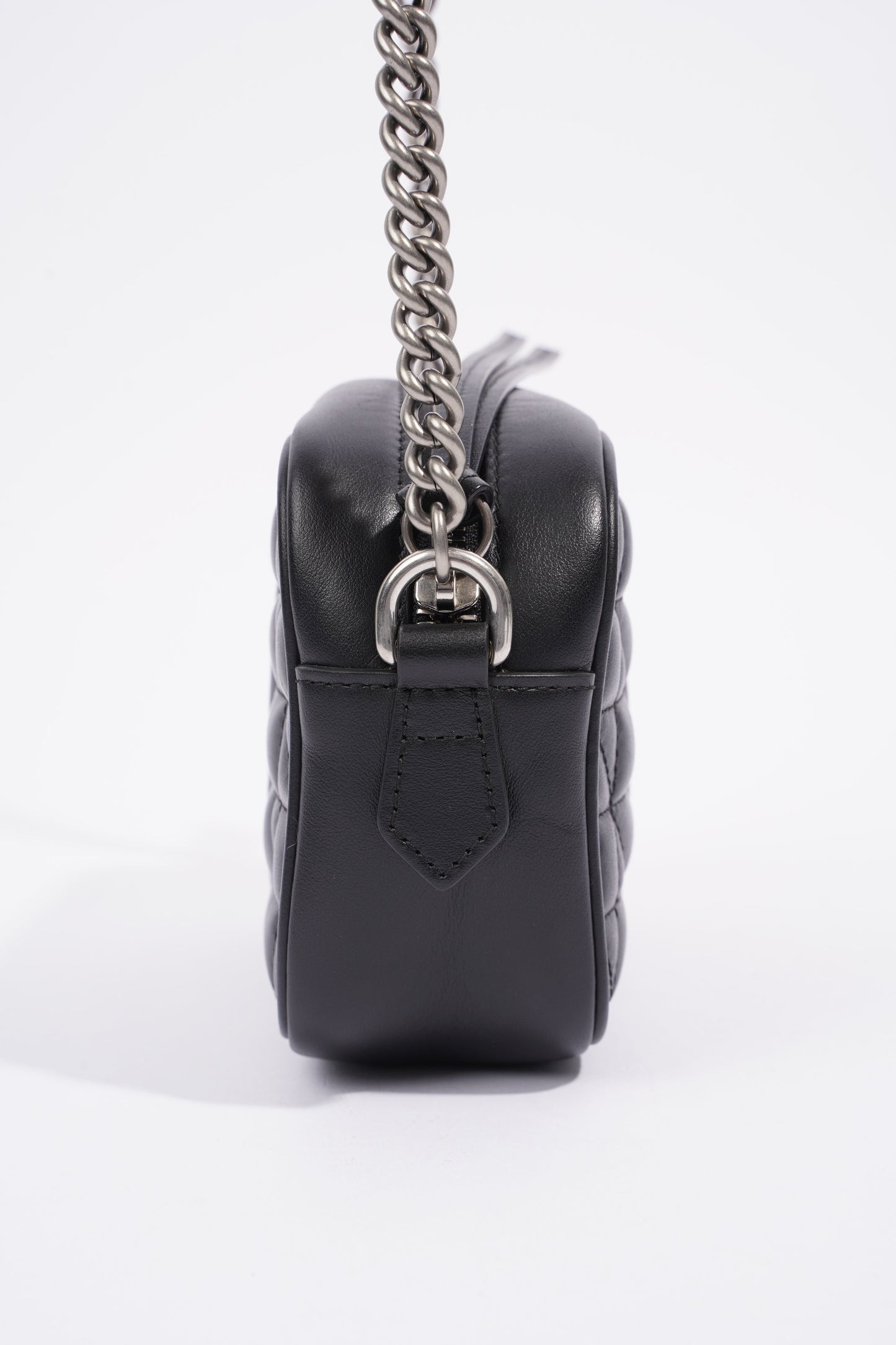 Gucci Marmont Zip Black Matelasse Leather Mini
