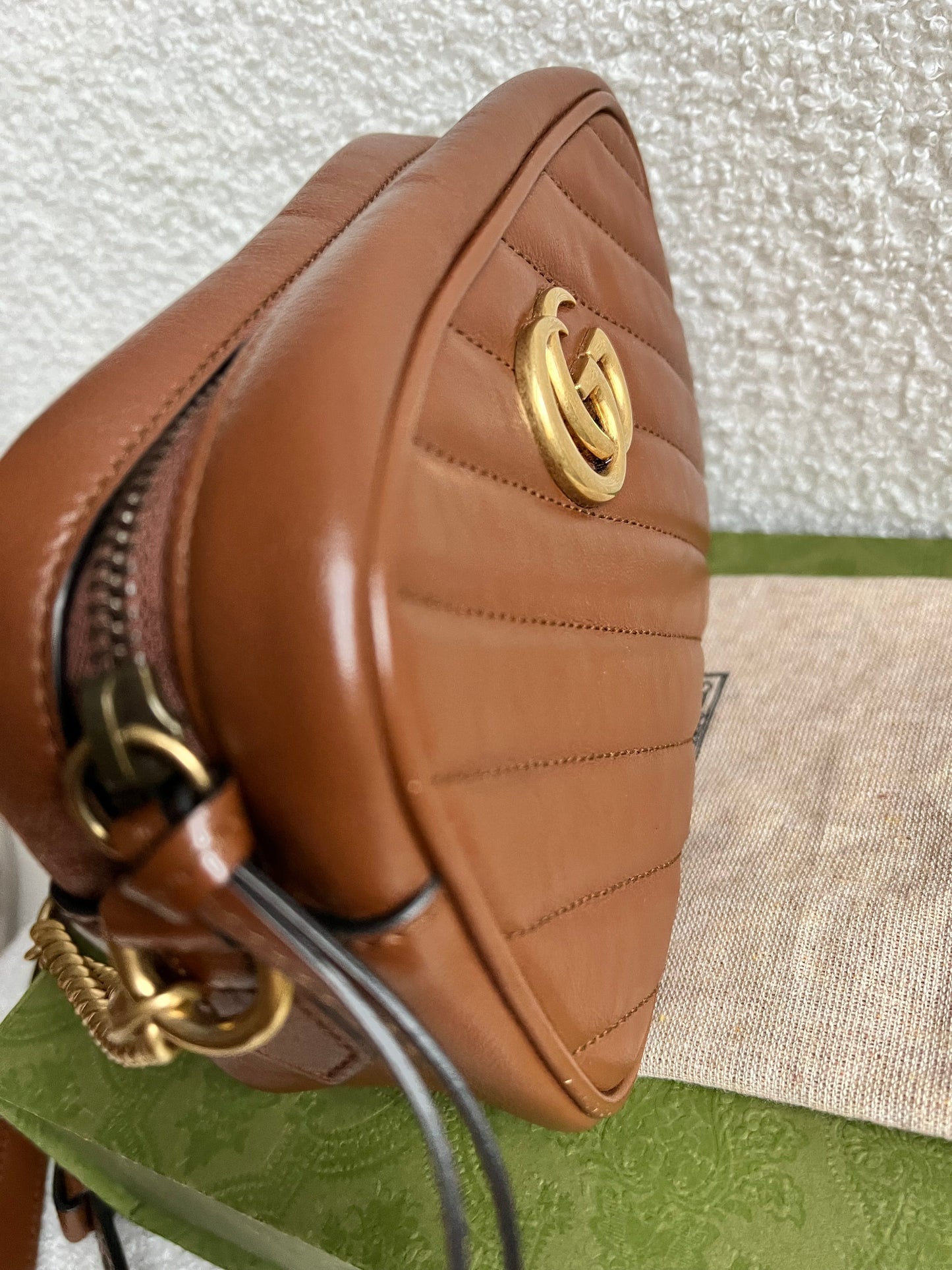 Gucci GG Brown Marmont Mini Shoulder Bag (RRP £1,360)