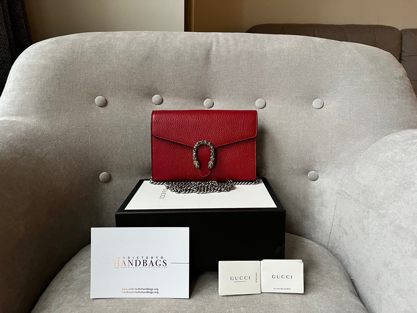 Gucci Dionysus Red Mini Chain Bag (RRP £1340)