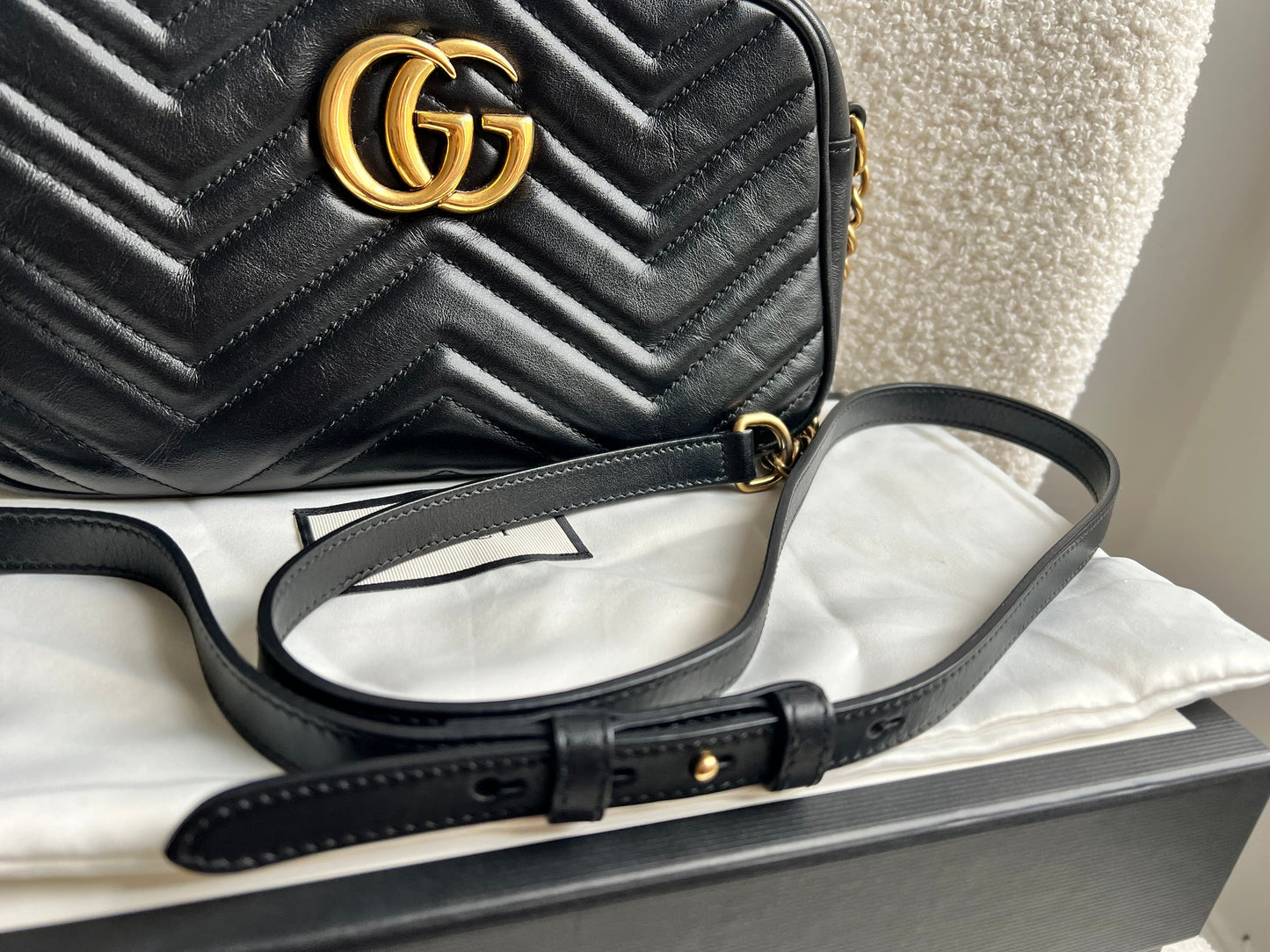 Gucci GG Black Marmont Small Shoulder Bag (RRP £1440)