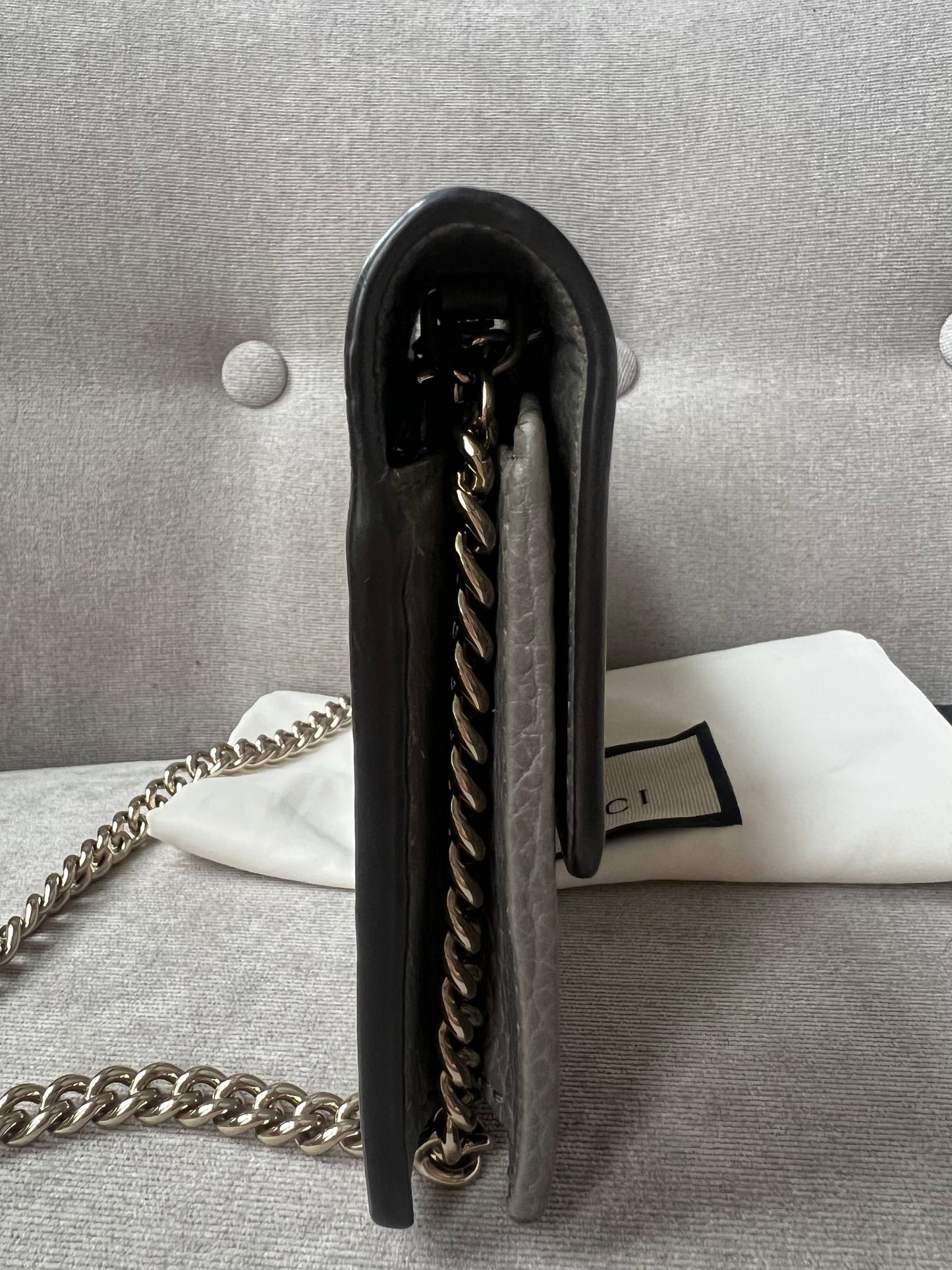 Gucci Dollar Grey Interlocking Chain Wallet