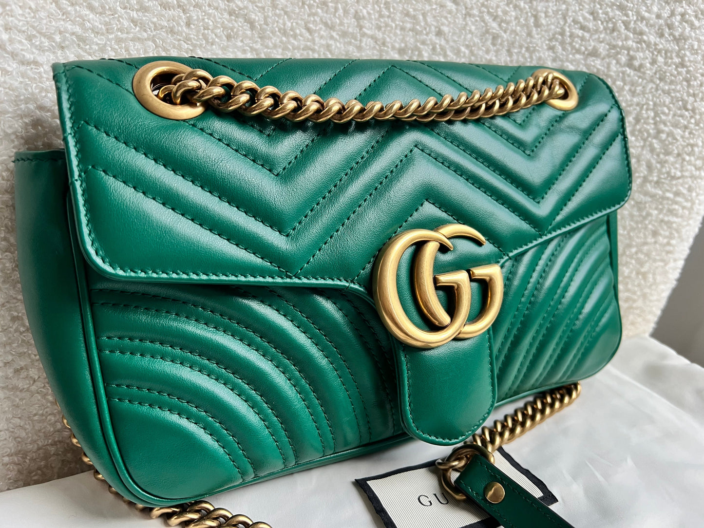 Gucci GG Green Marmont Small Shoulder Bag (RRP £2070)