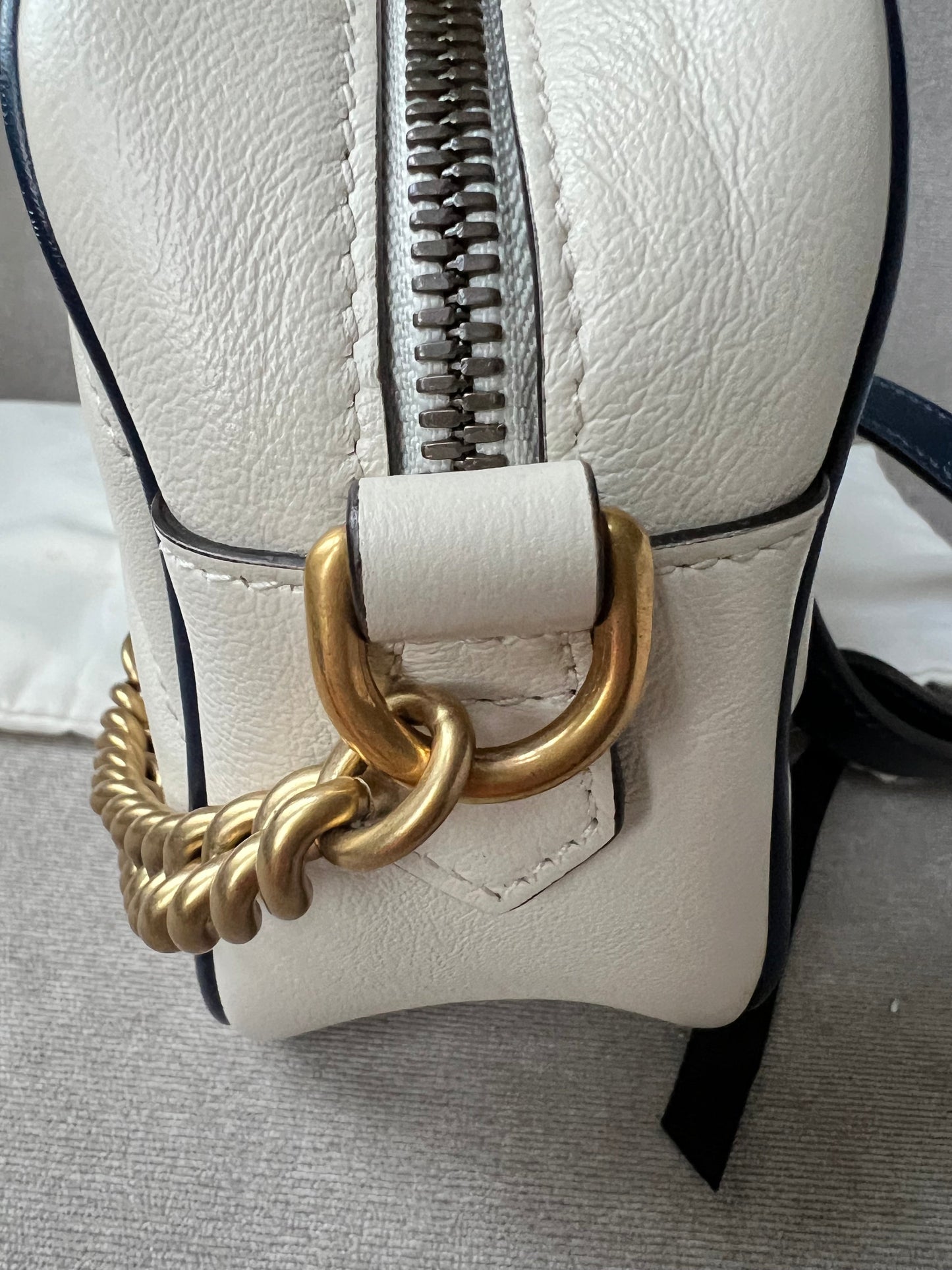 Gucci Torchon GG White Marmont Small Shoulder Bag (RRP £1180)
