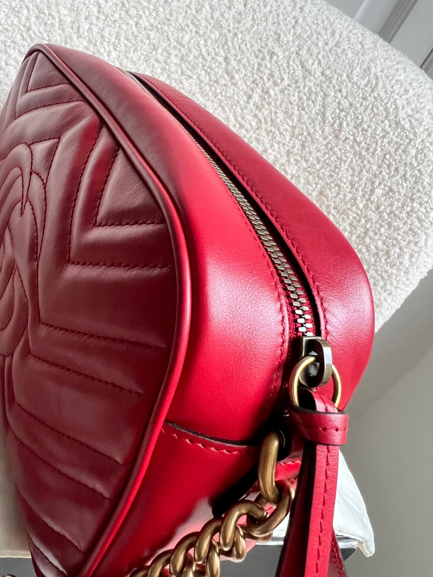 Gucci GG Red Marmont Small Shoulder Bag (RRP £1,440)