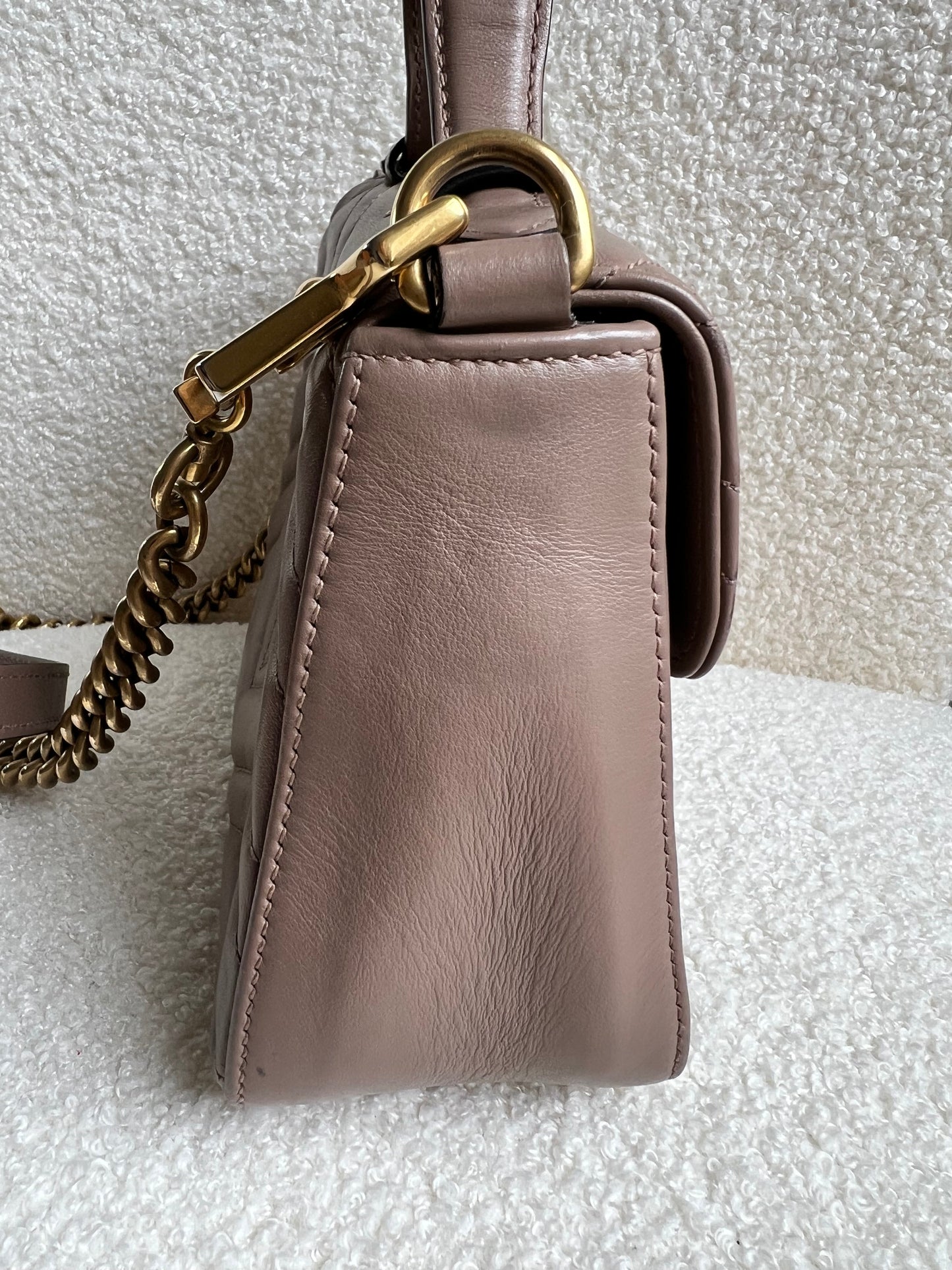 Gucci GG Dusty Pink Marmont Mini Top Handle Bag (RRP £1,890)