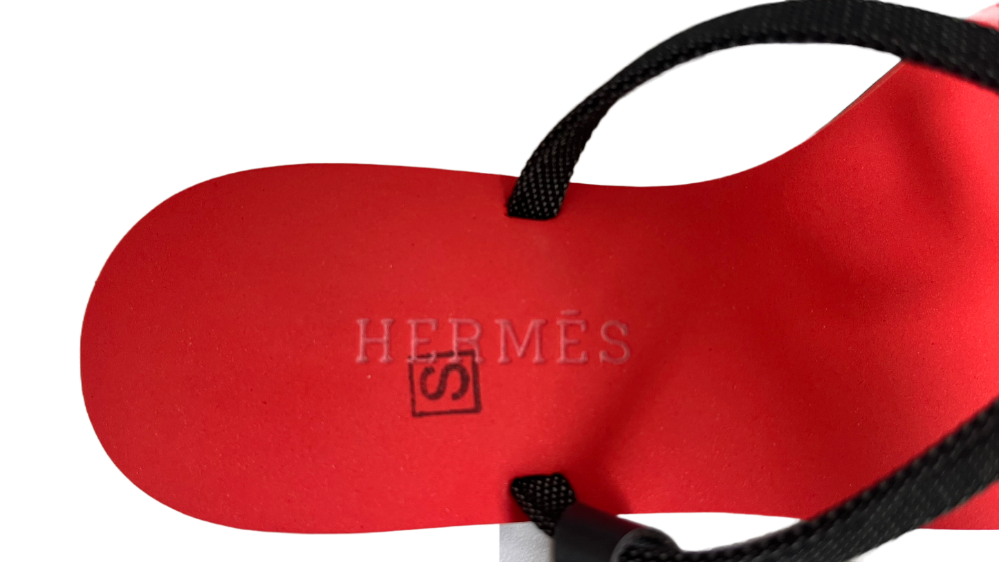 Hermes Kala Nera Sandals Rouge