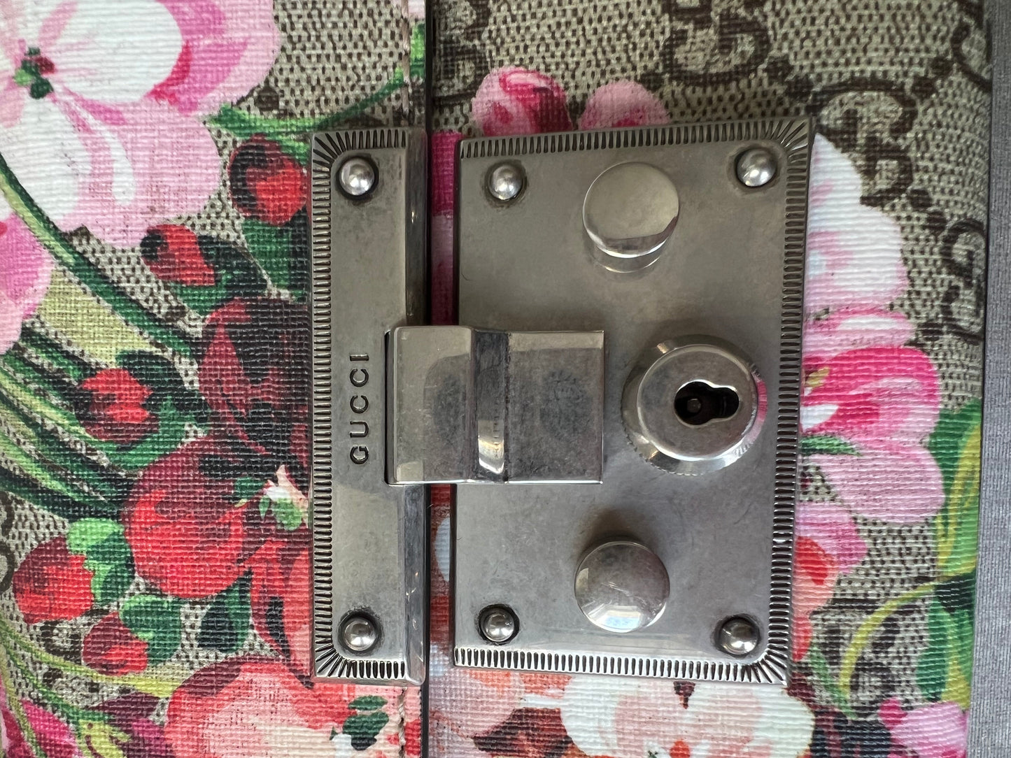 Gucci Small Padlock Blooms GG Supreme Bag