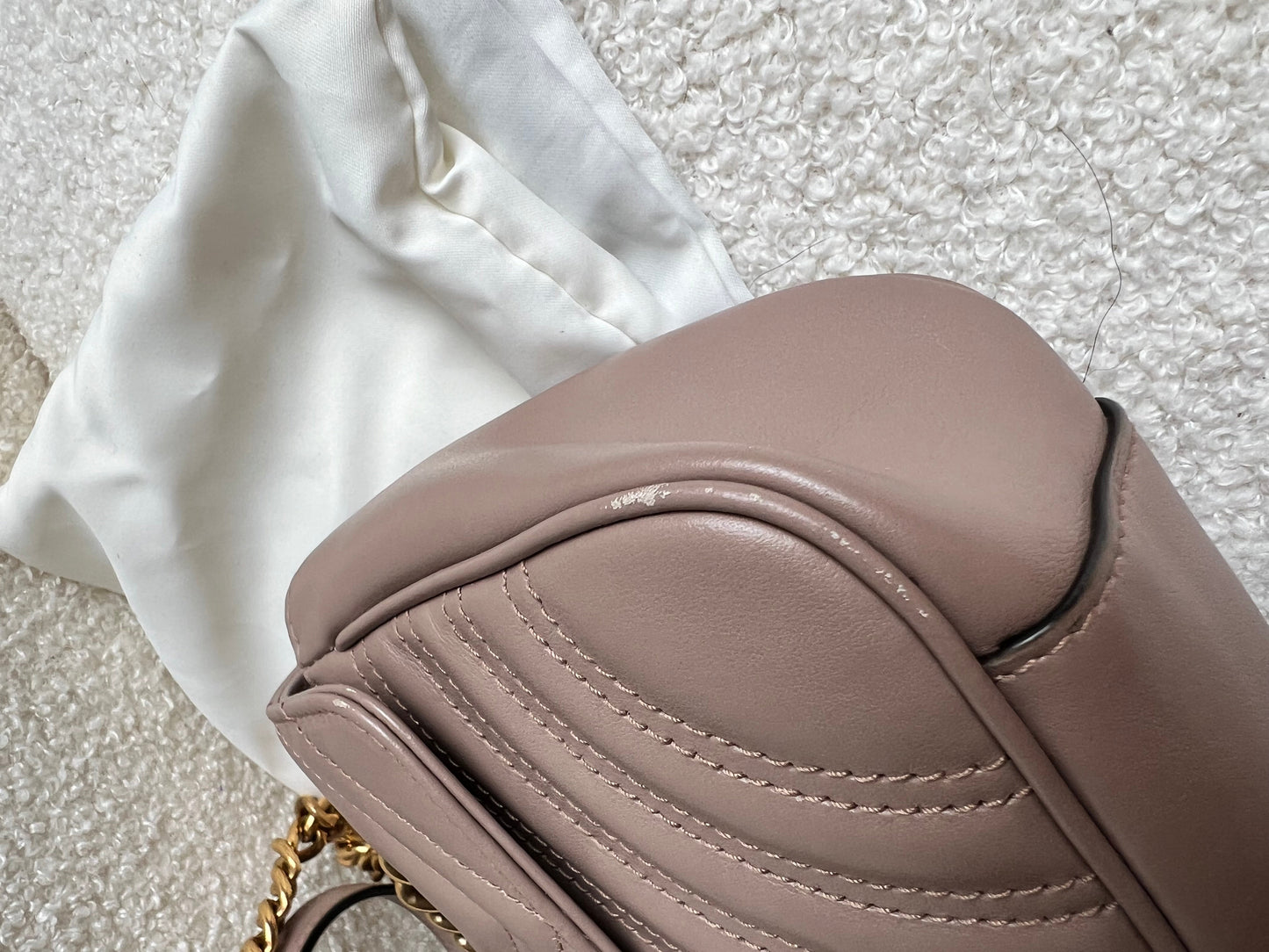 Gucci GG Dusty Pink Marmont Mini Shoulder Bag (RRP £1,890)