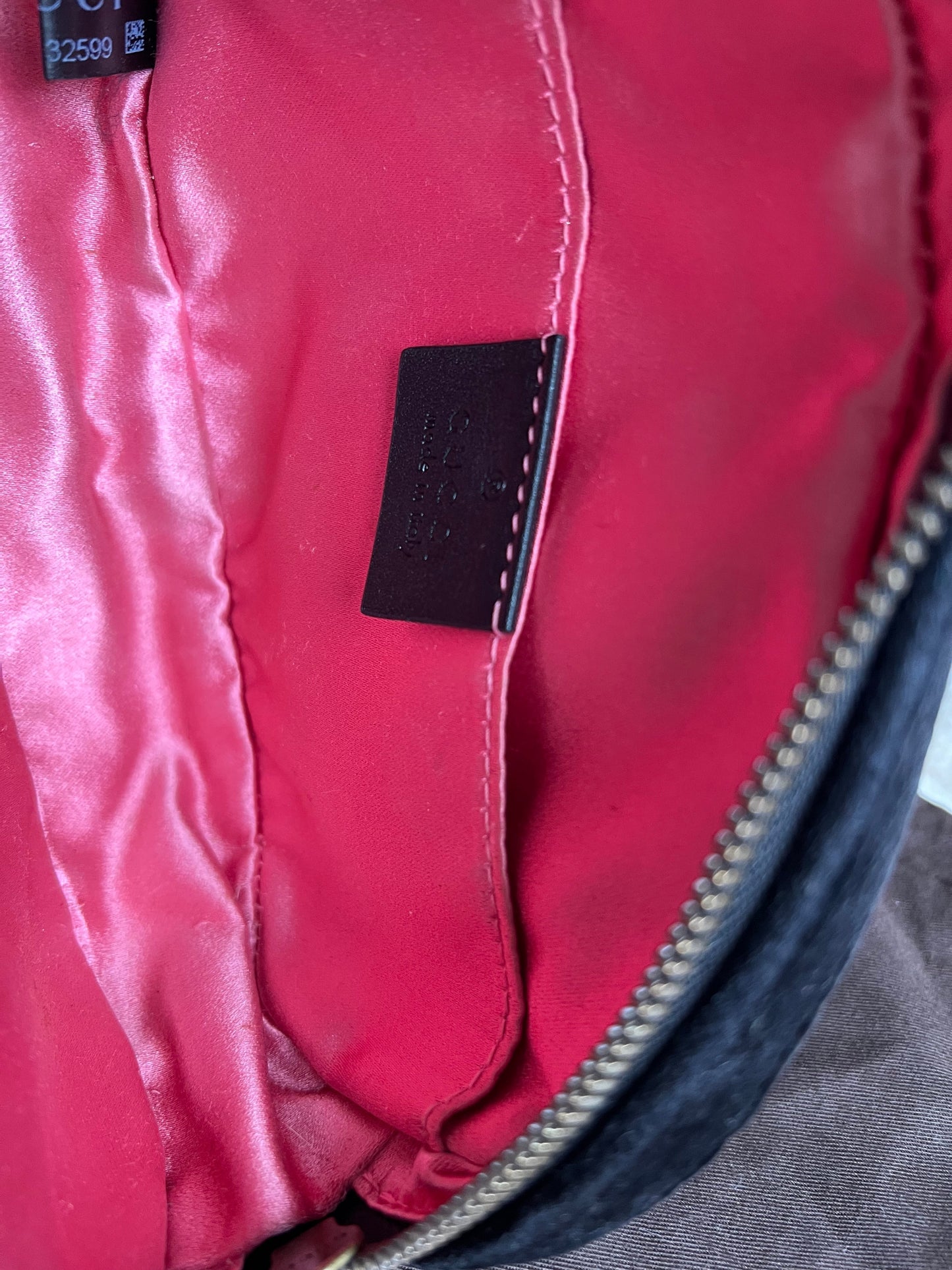 Gucci GG Black Velvet Marmont Belt Bag