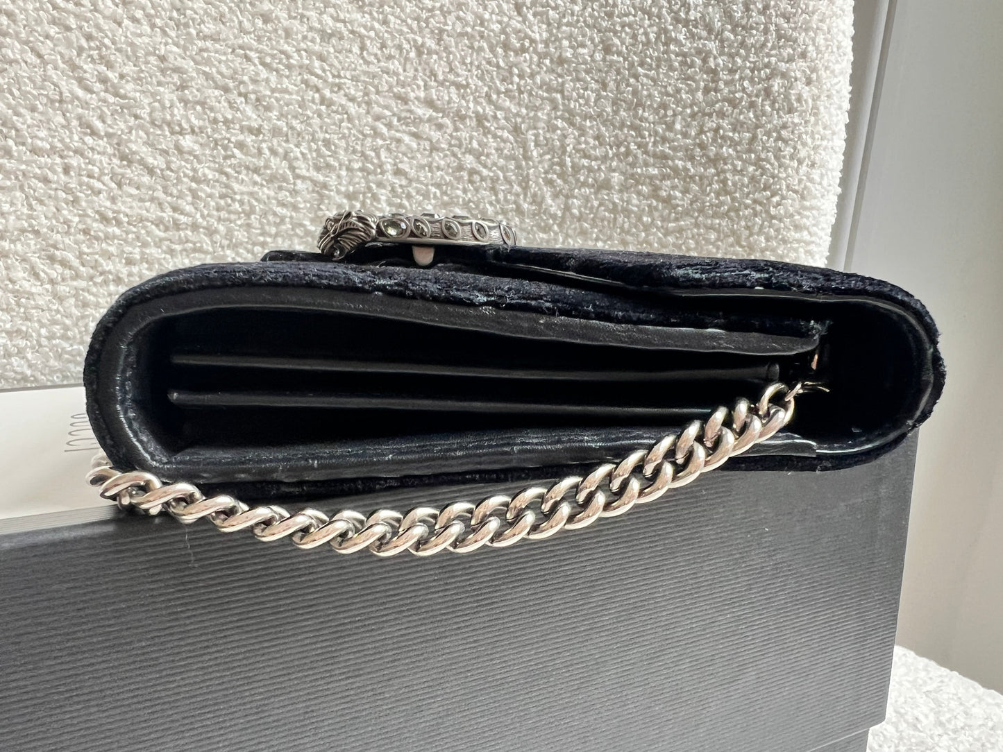 Gucci Black Velvet Dionysus Mini Chain Bag