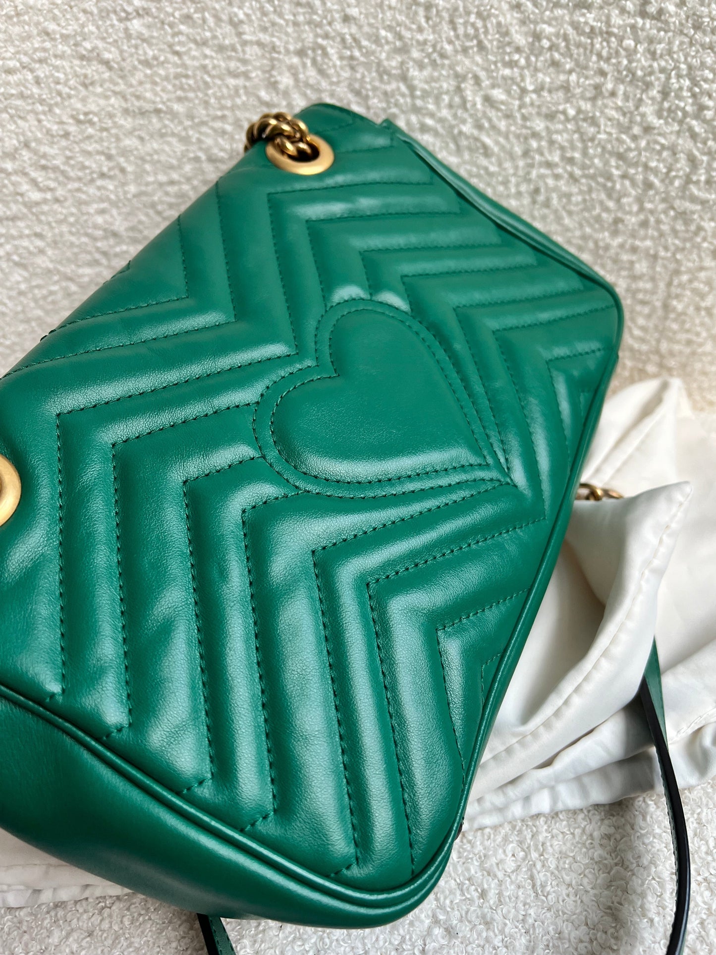 Gucci GG Green Marmont Small Shoulder Bag (RRP £2070)