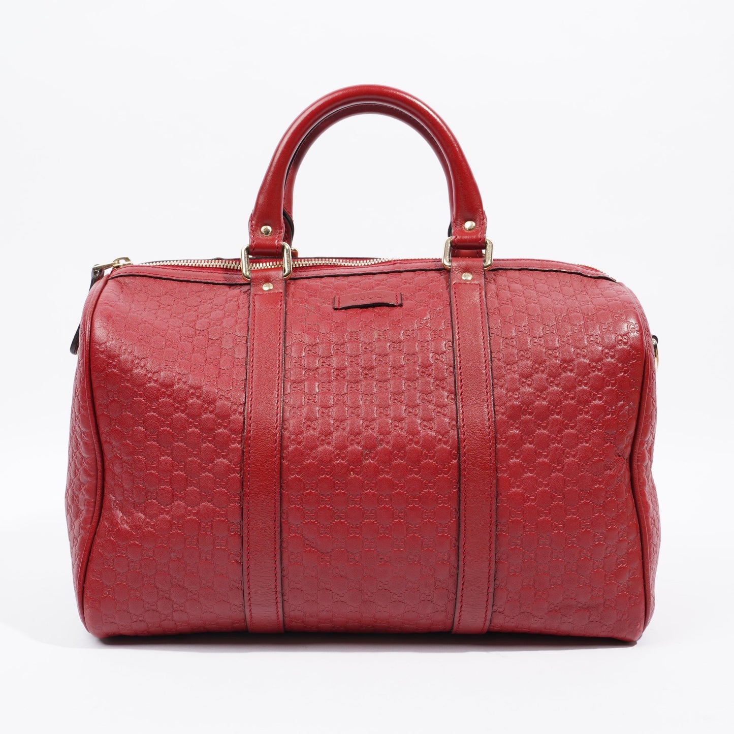 Gucci Boston Bag Red Microguccissima GG Embossed Leather