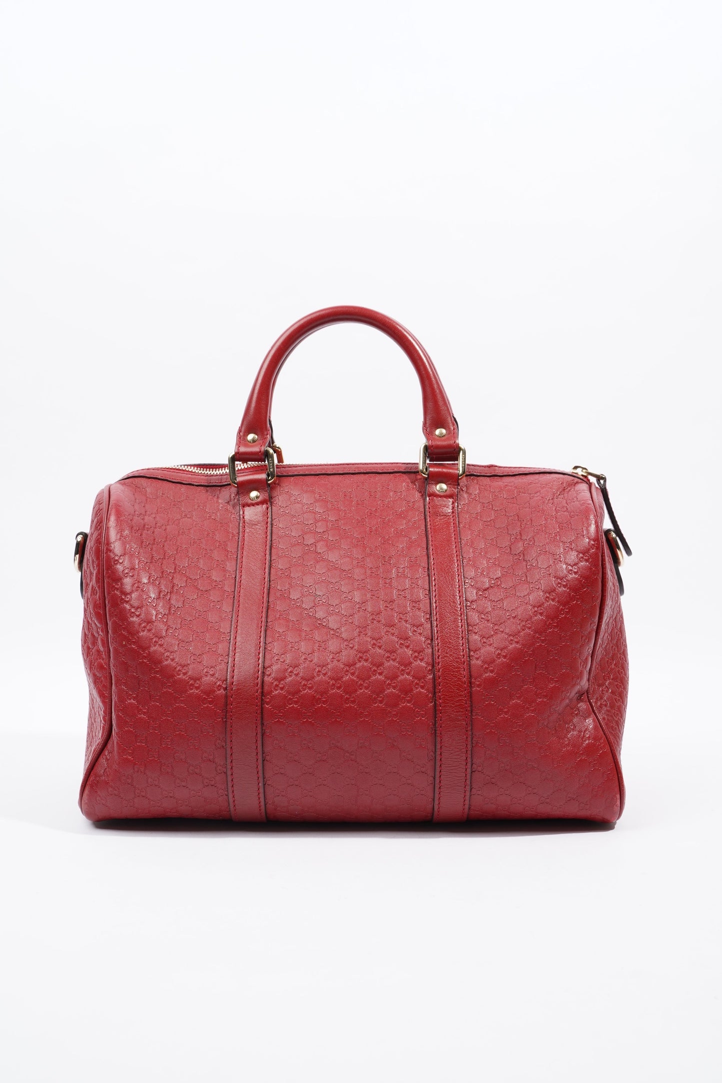 Gucci Boston Bag Red Microguccissima GG Embossed Leather