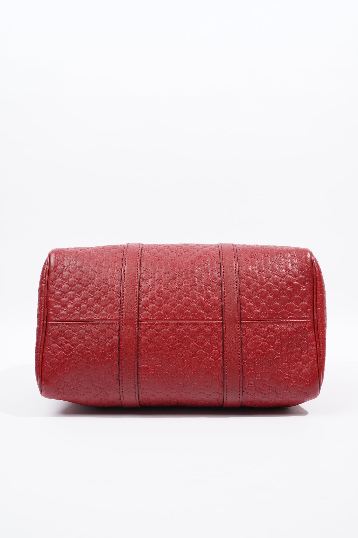 Gucci Boston Bag Red Microguccissima GG Embossed Leather