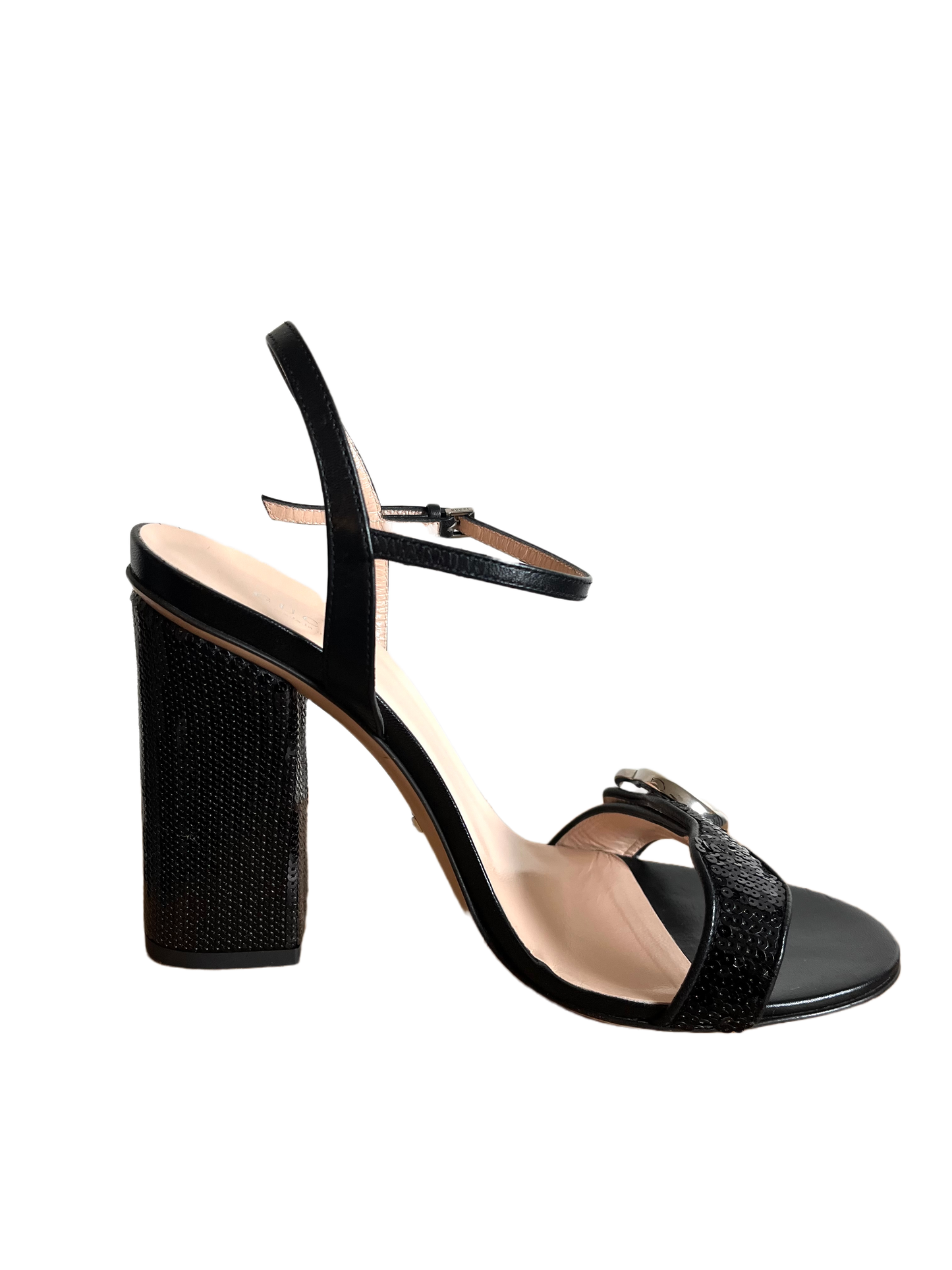 Gucci Sequin GG Marmont high heels sandals