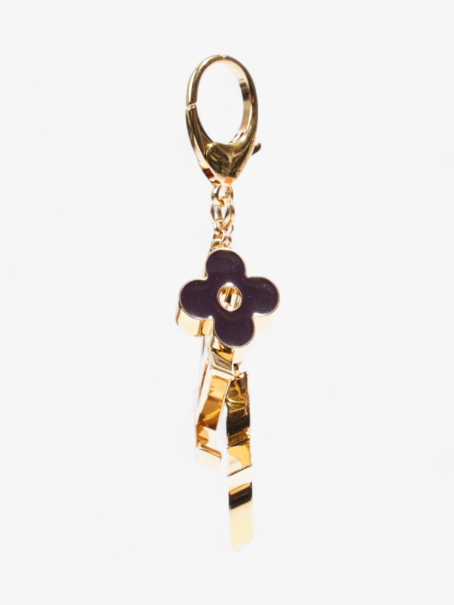 Louis Vuitton Fleur De Monogram Bag Charm Gold / Black / Beige Base Metal