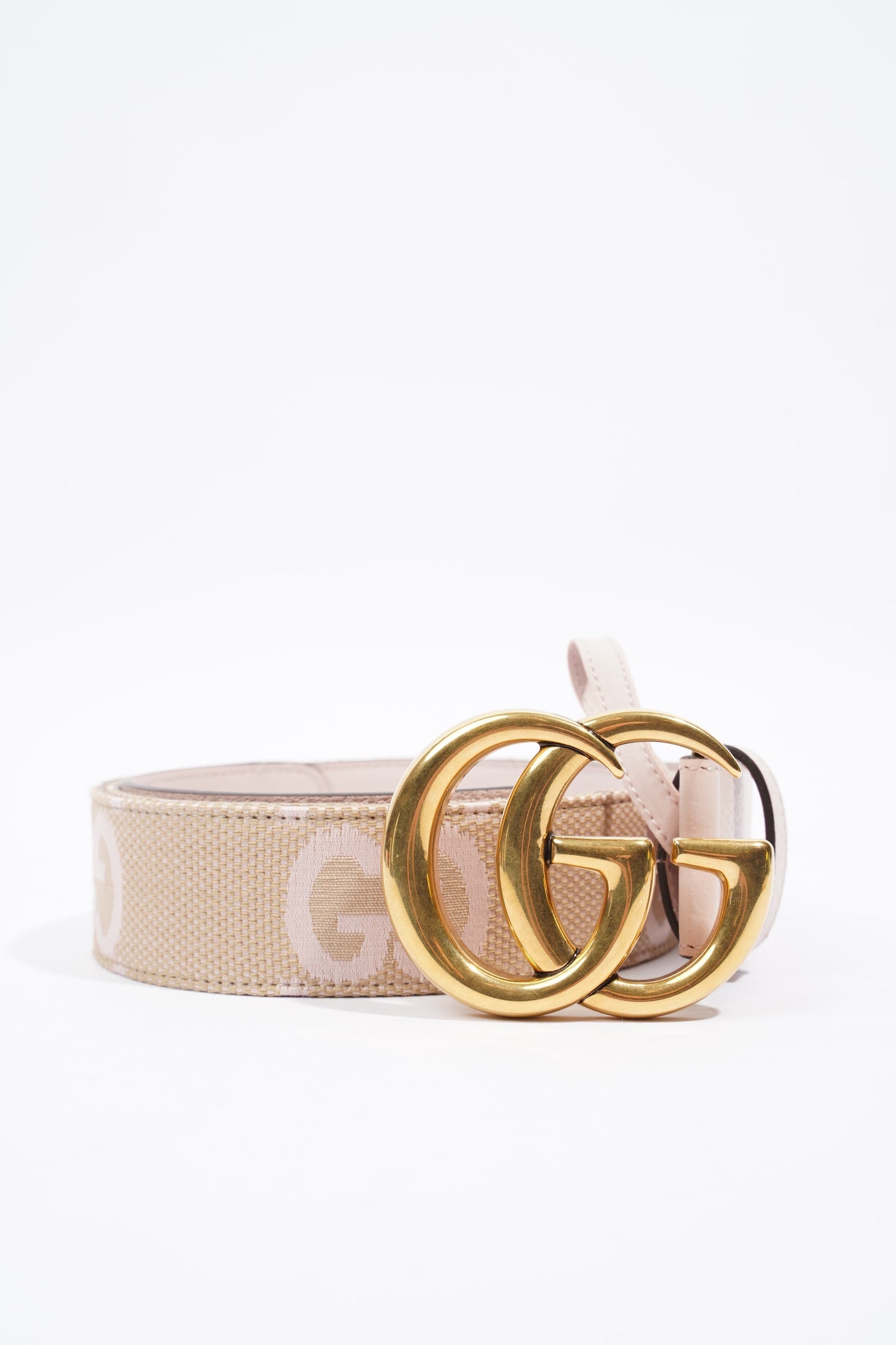 Gucci GG Marmont jumbo Belt Beige And Pink GG Supreme Leather 115cm 46"