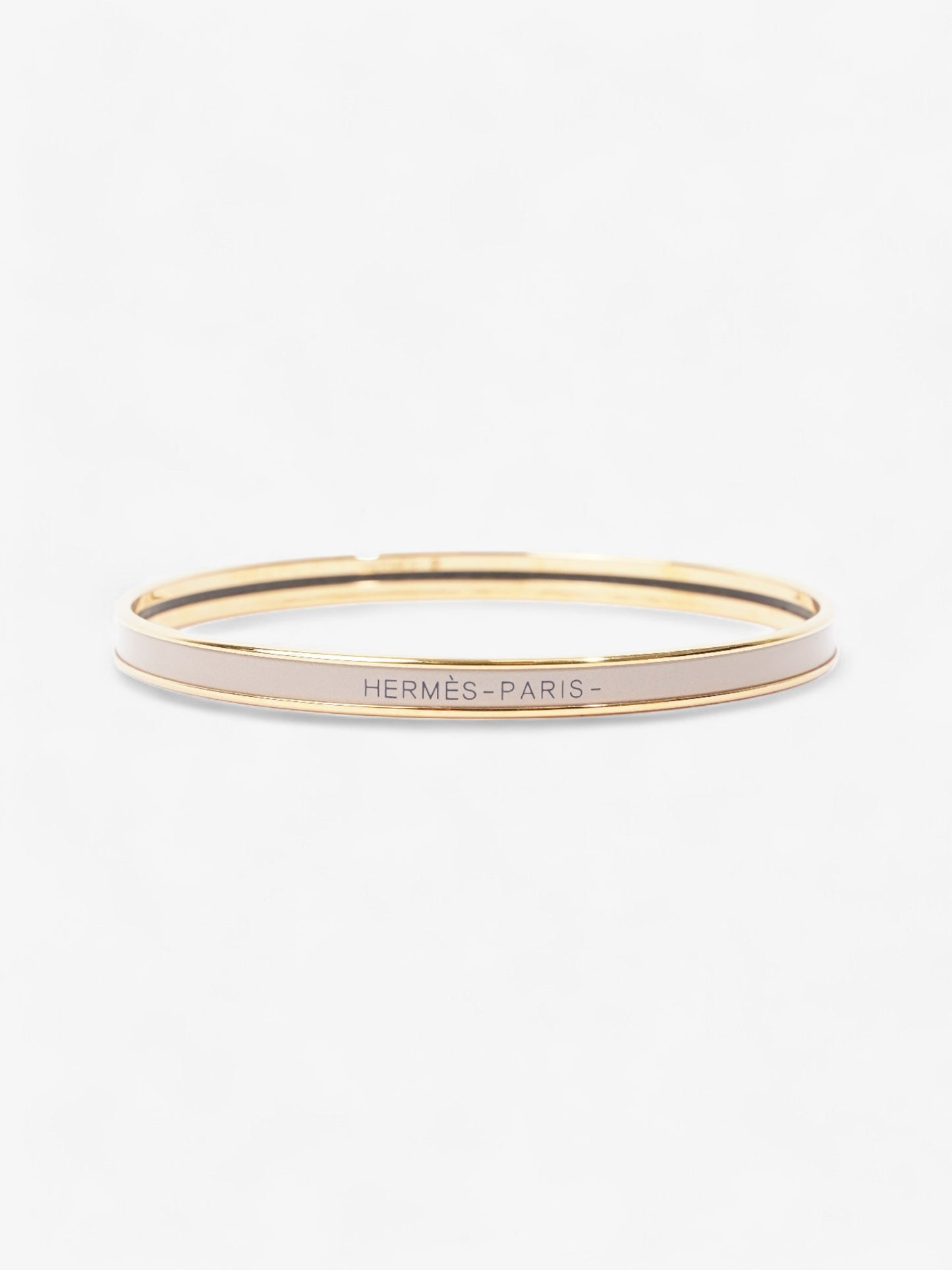 Hermes Uni Bangle Cream Gold Plated 70