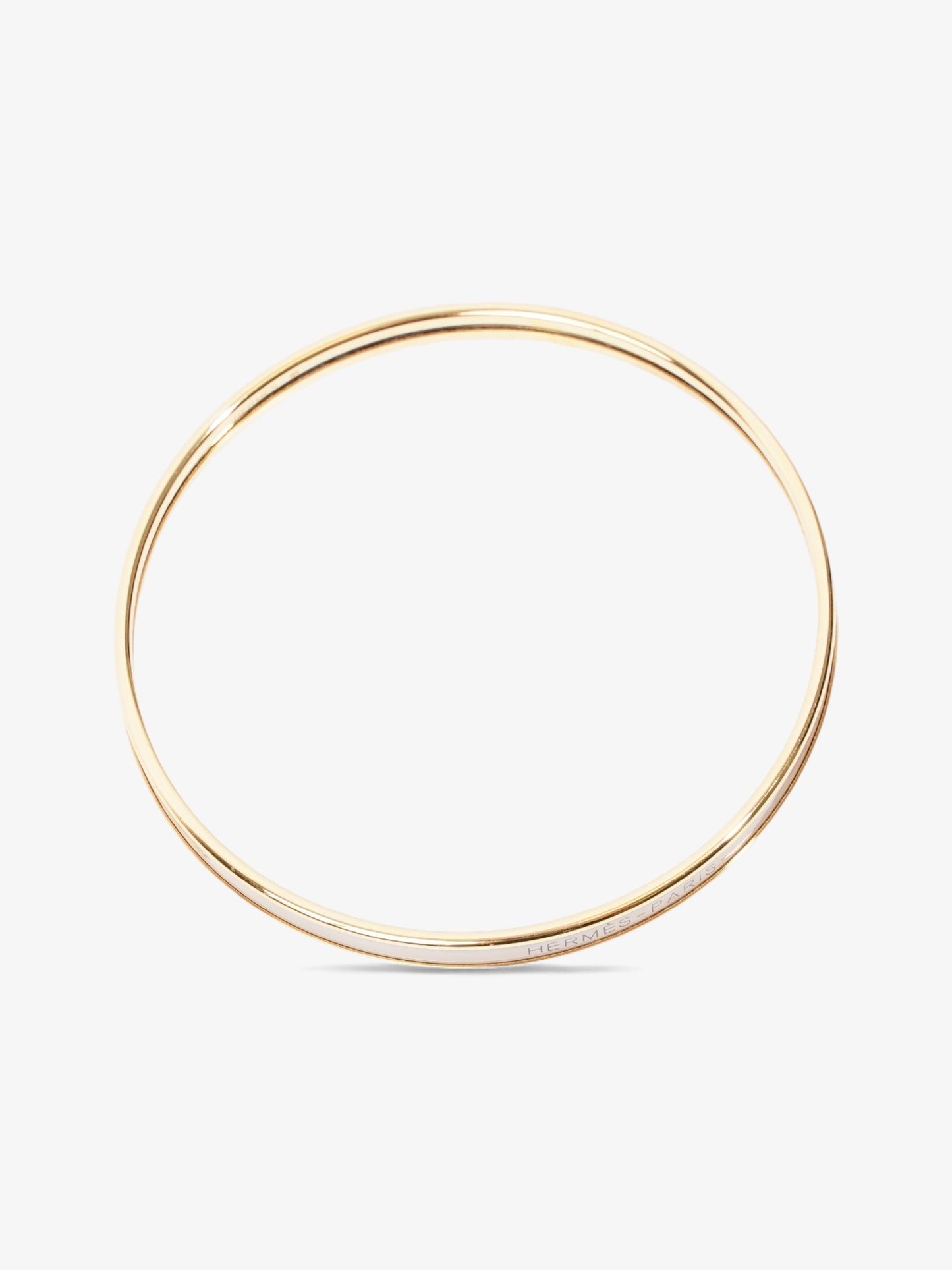 Hermes Uni Bangle Cream Gold Plated 70