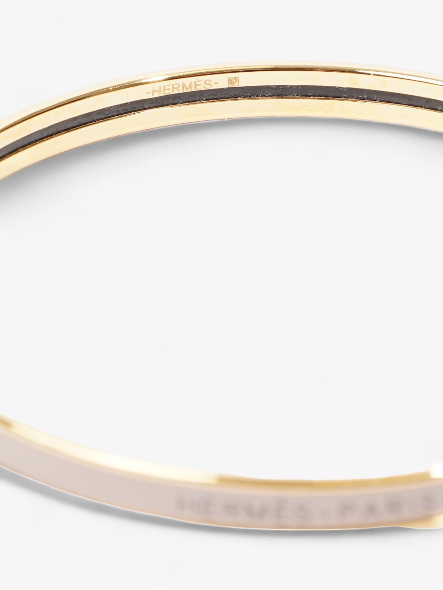 Hermes Uni Bangle Cream Gold Plated 70