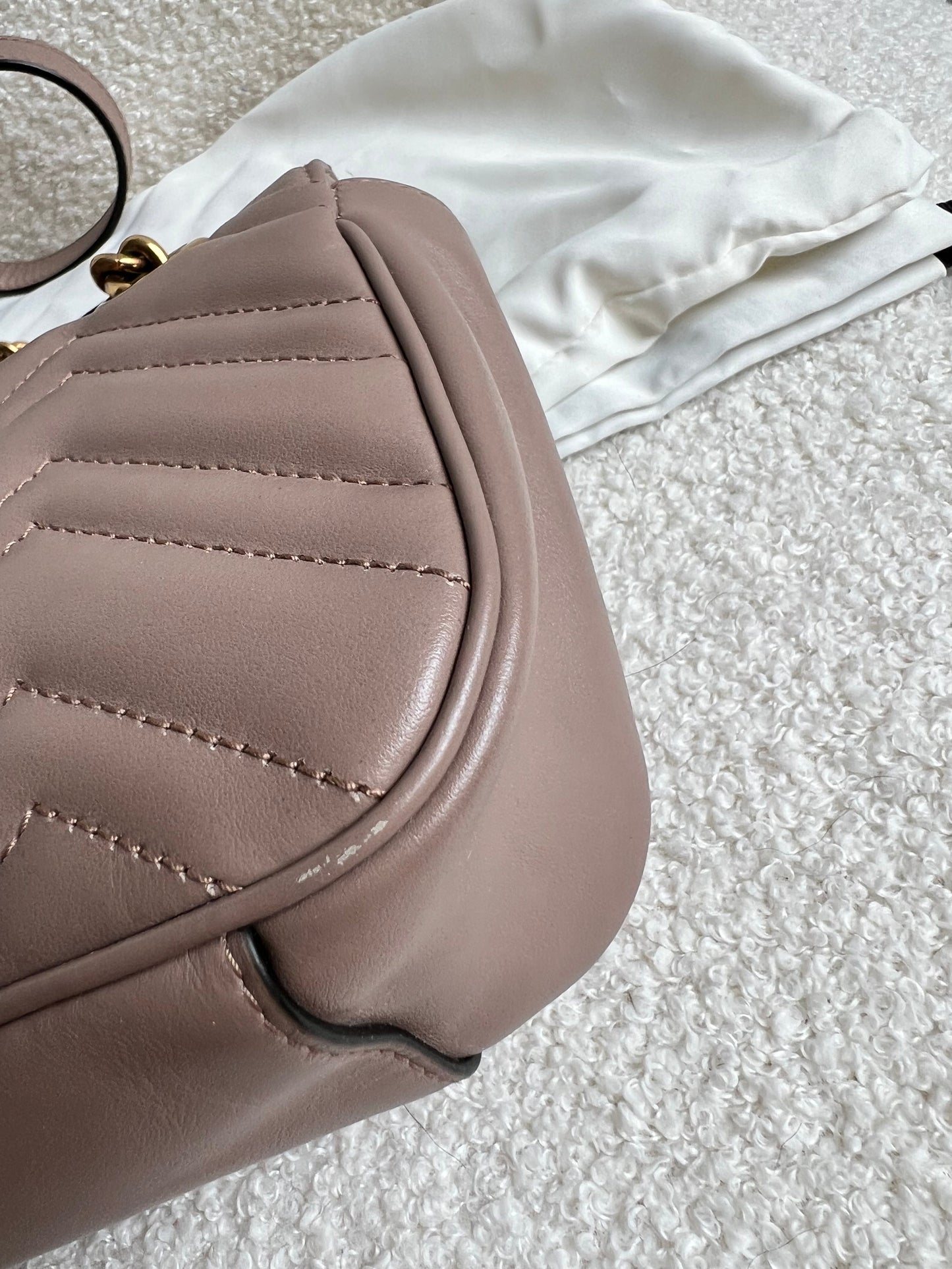 Gucci GG Dusty Pink Marmont Mini Shoulder Bag (RRP £1,890)