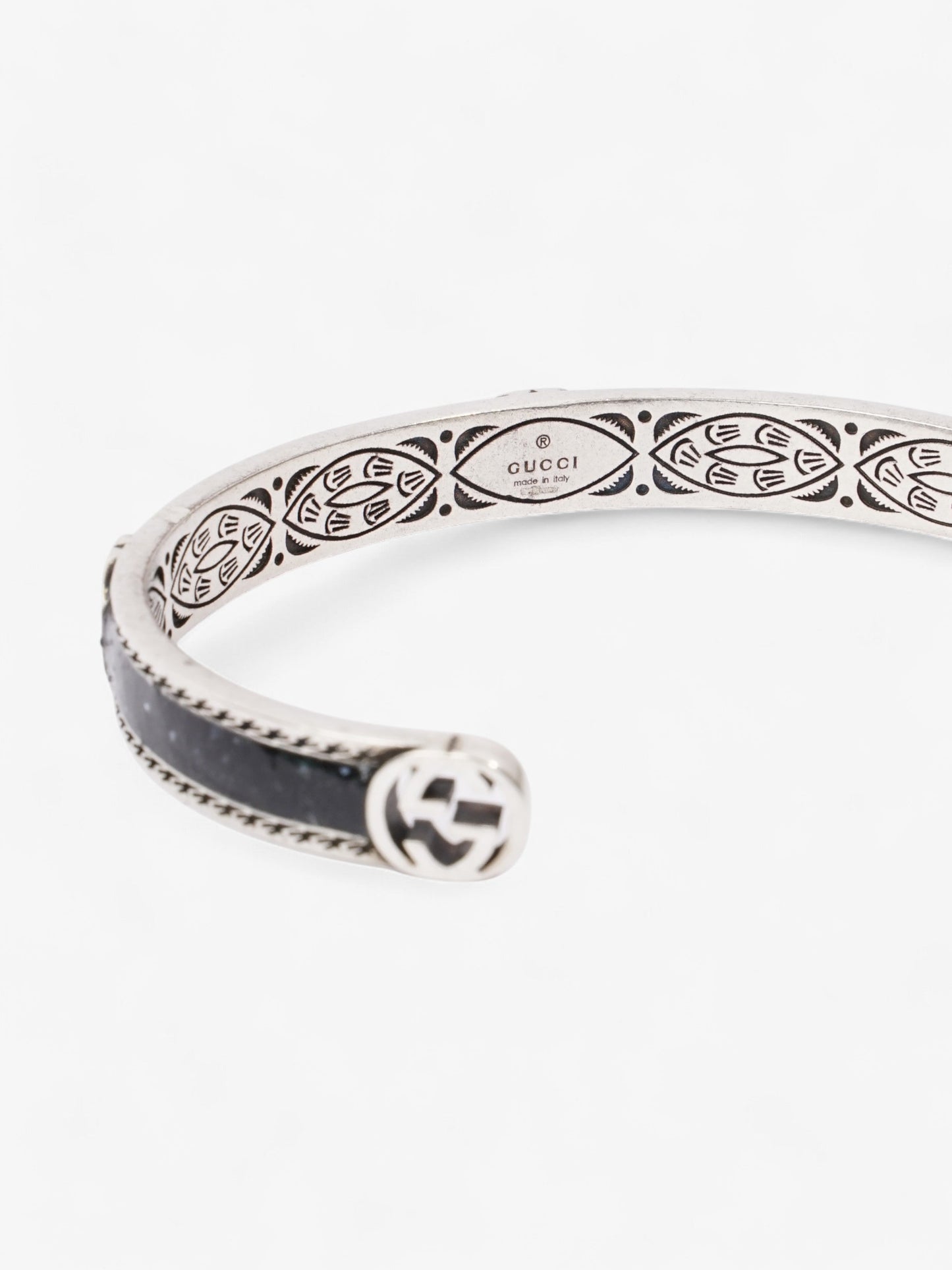 Gucci Interlocking G Bangle Black / Silver Silver Sterling 19