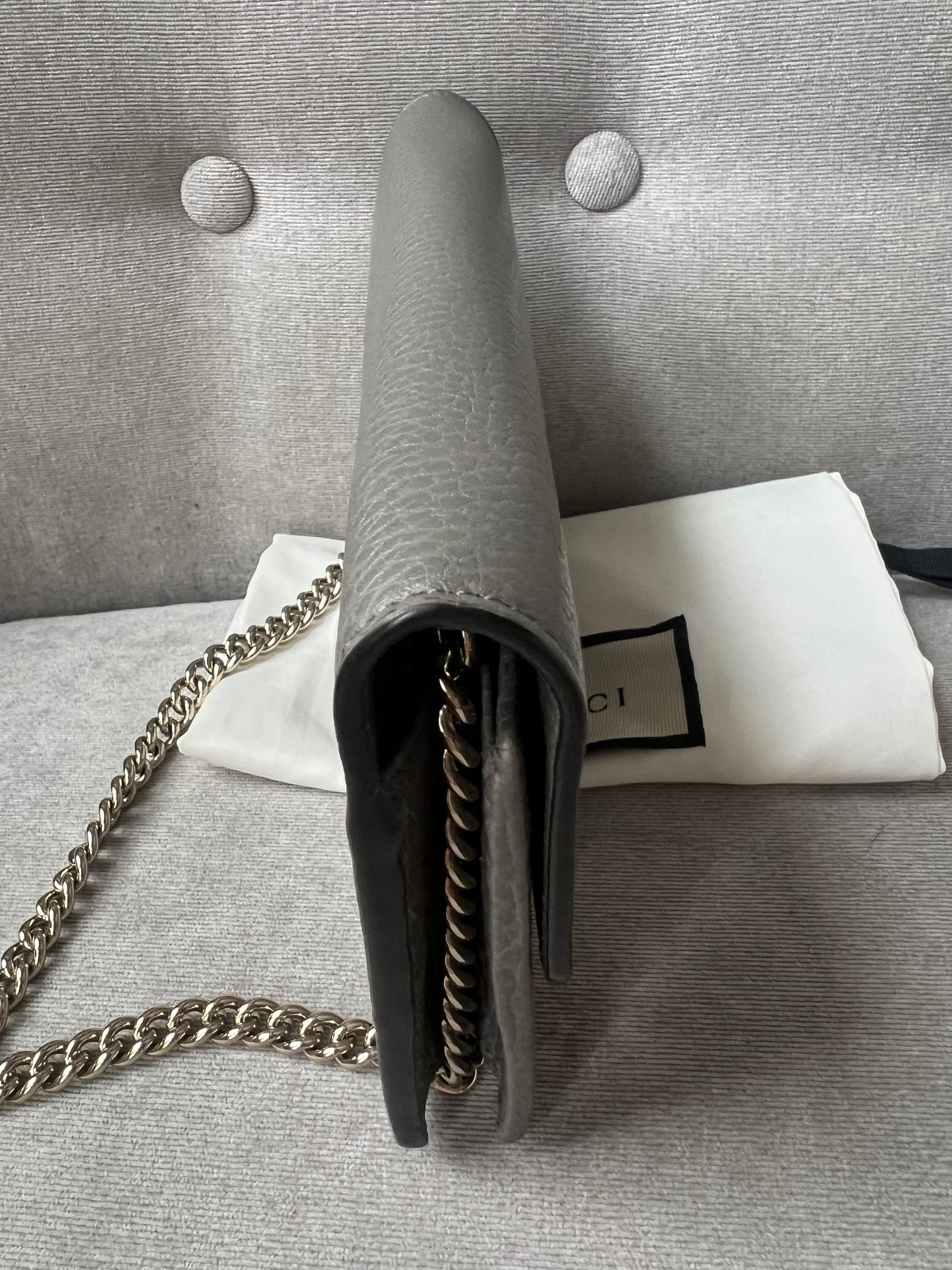 Gucci Dollar Grey Interlocking Chain Wallet