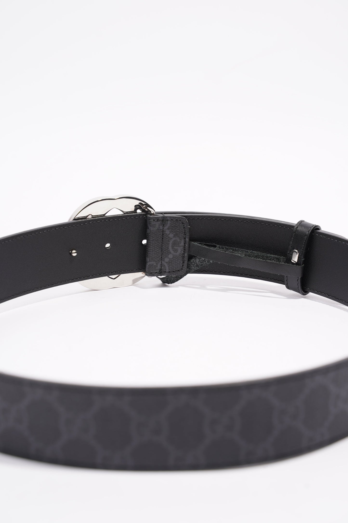 Gucci GG Supreme Belt With G Buckle Black / Grey Canvas 85cm 34'