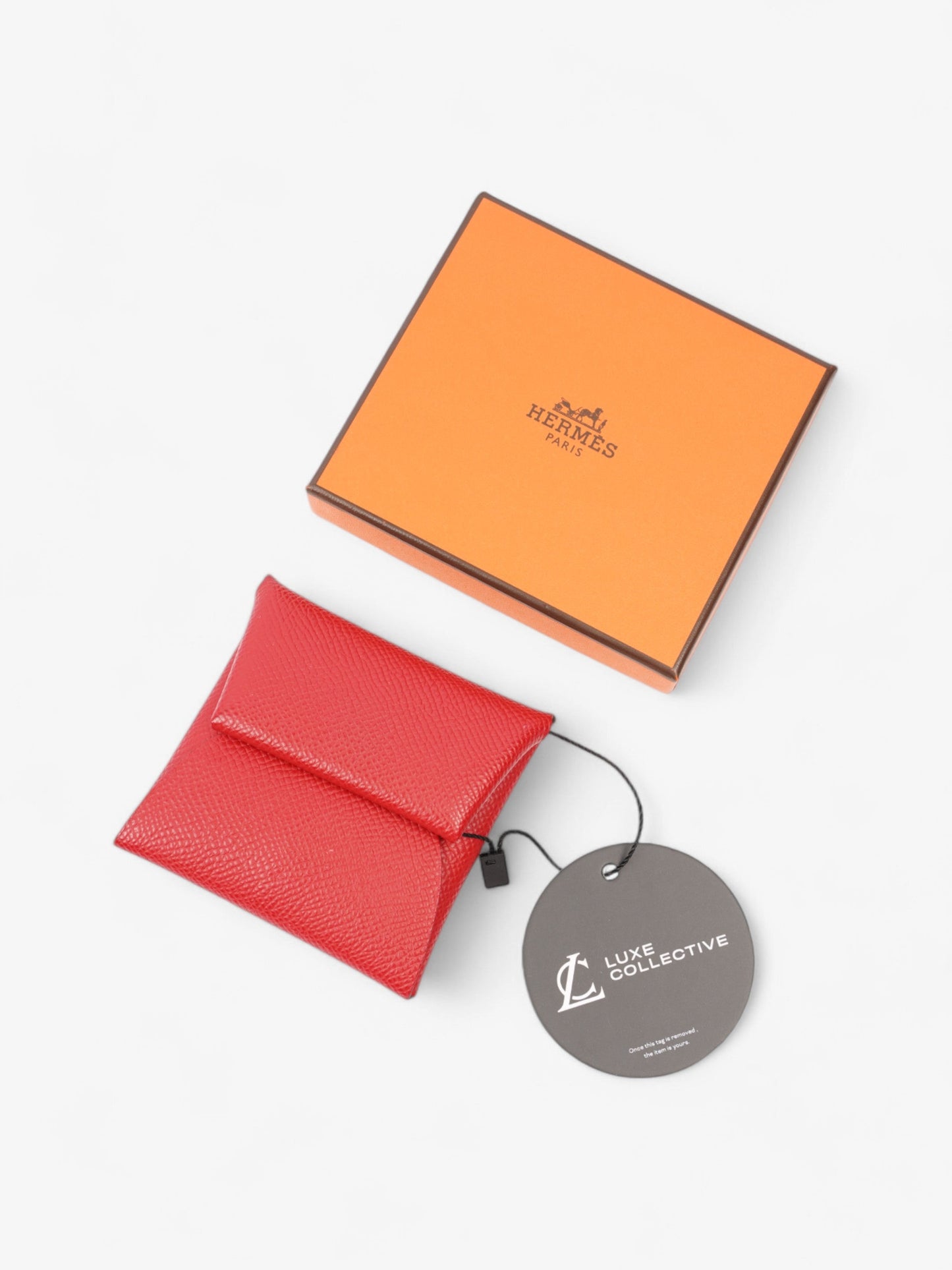 Hermes Bastia Change Purse Red Calfskin Leather